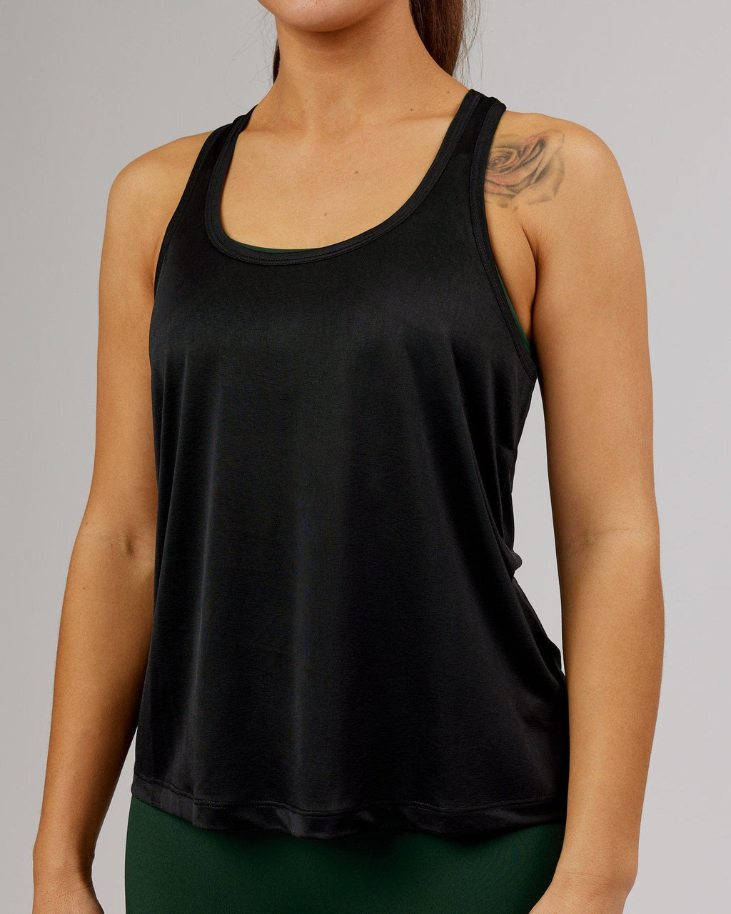 Model wearing Free Throw Tank - Black