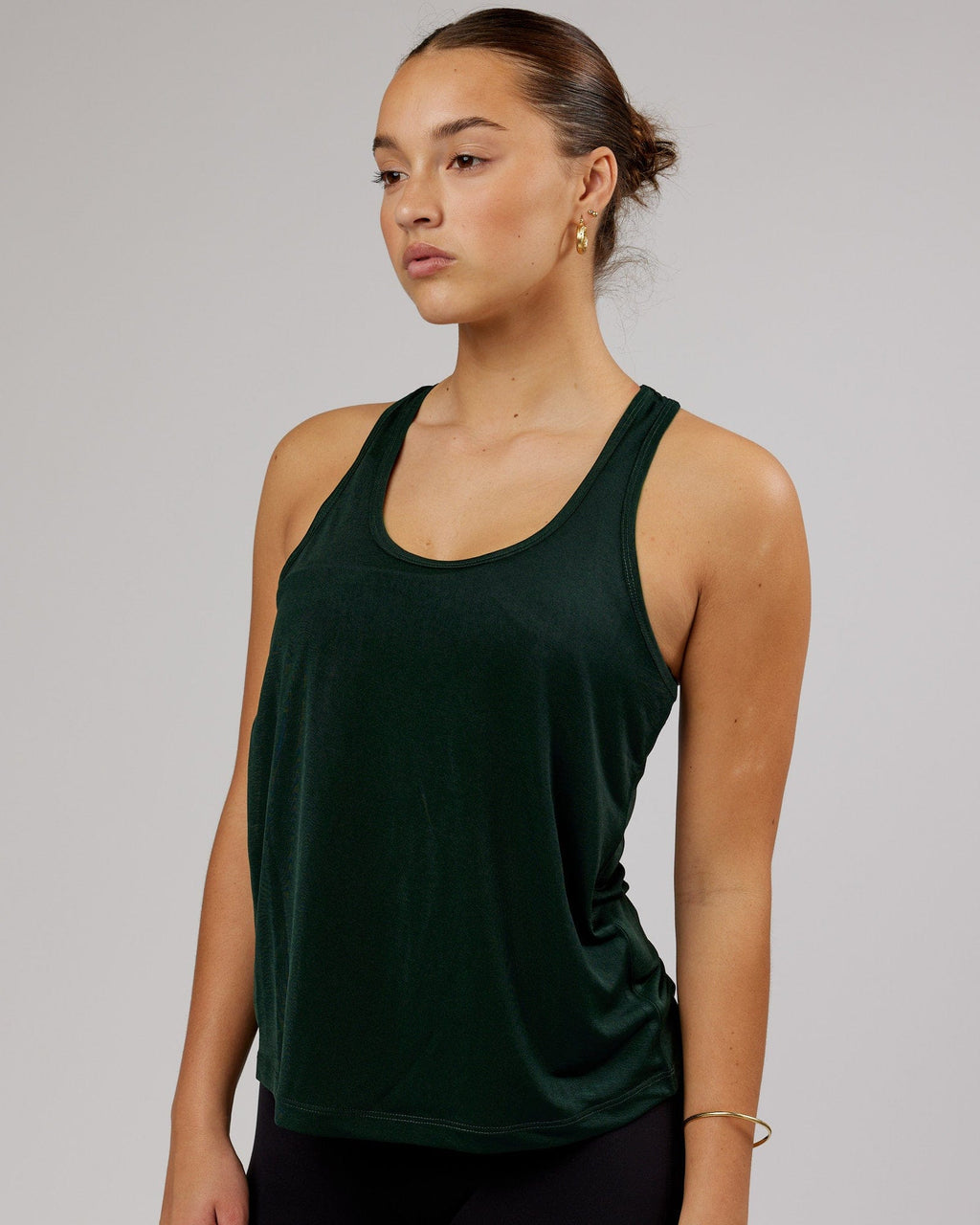 Model wearing Free Throw Tank - Forest