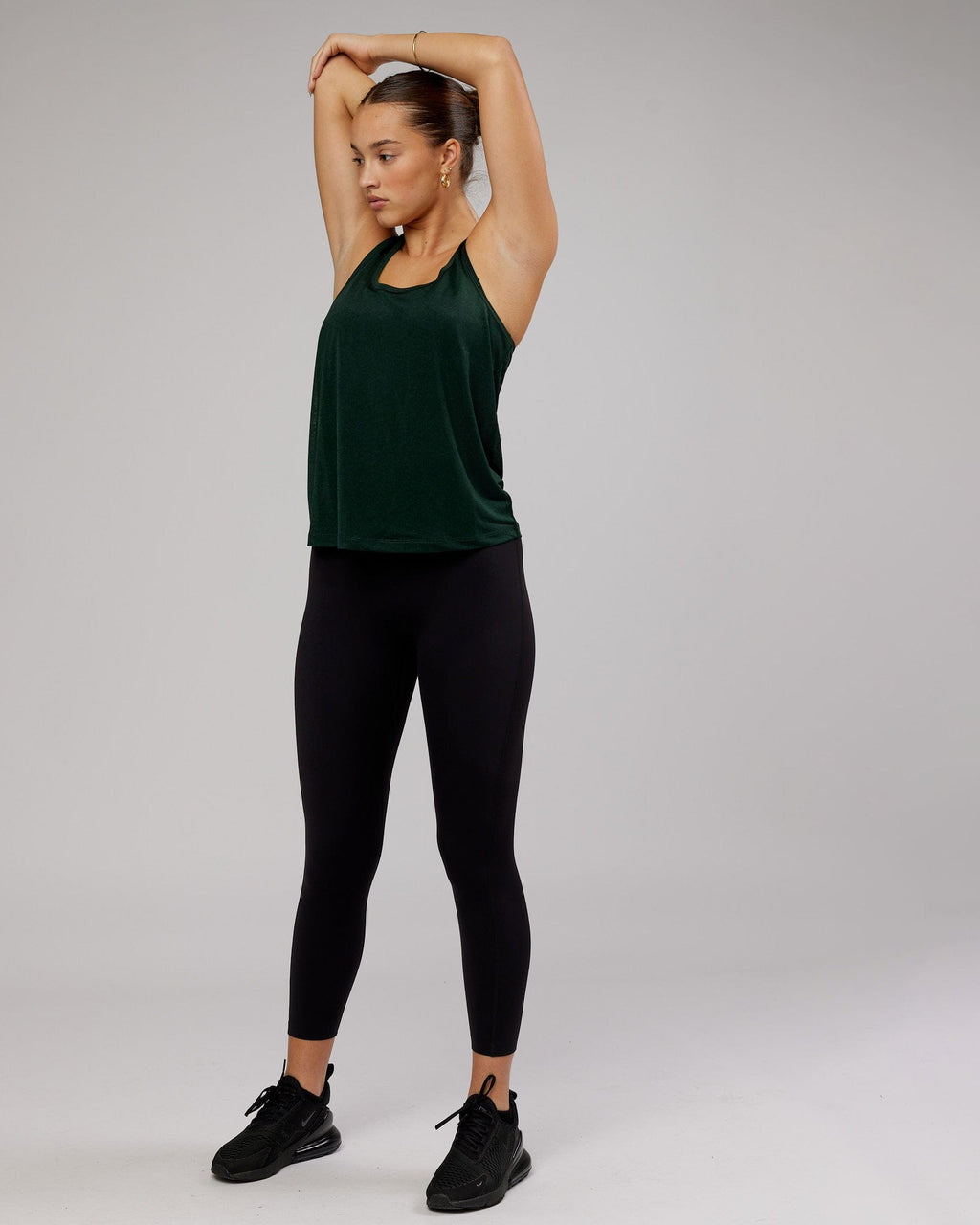 Model wearing Free Throw Tank - Forest