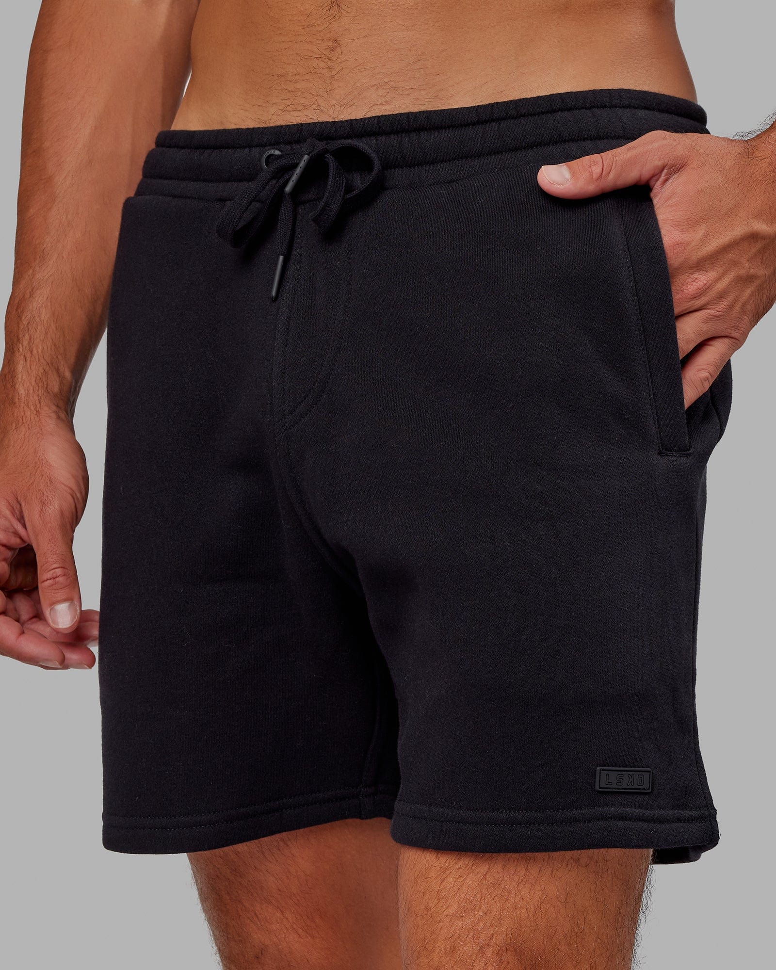 Model wearing Fundamental Track Short - Black-Black