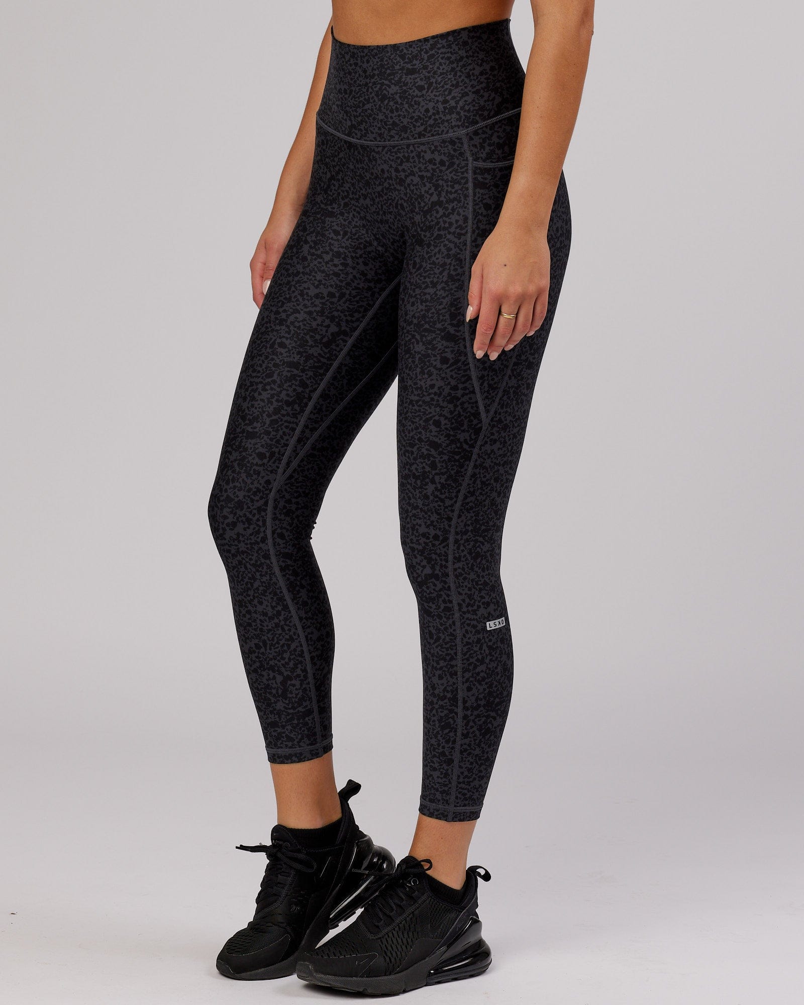 Model wearing Fusion 7/8 Length Tight - Black Etching