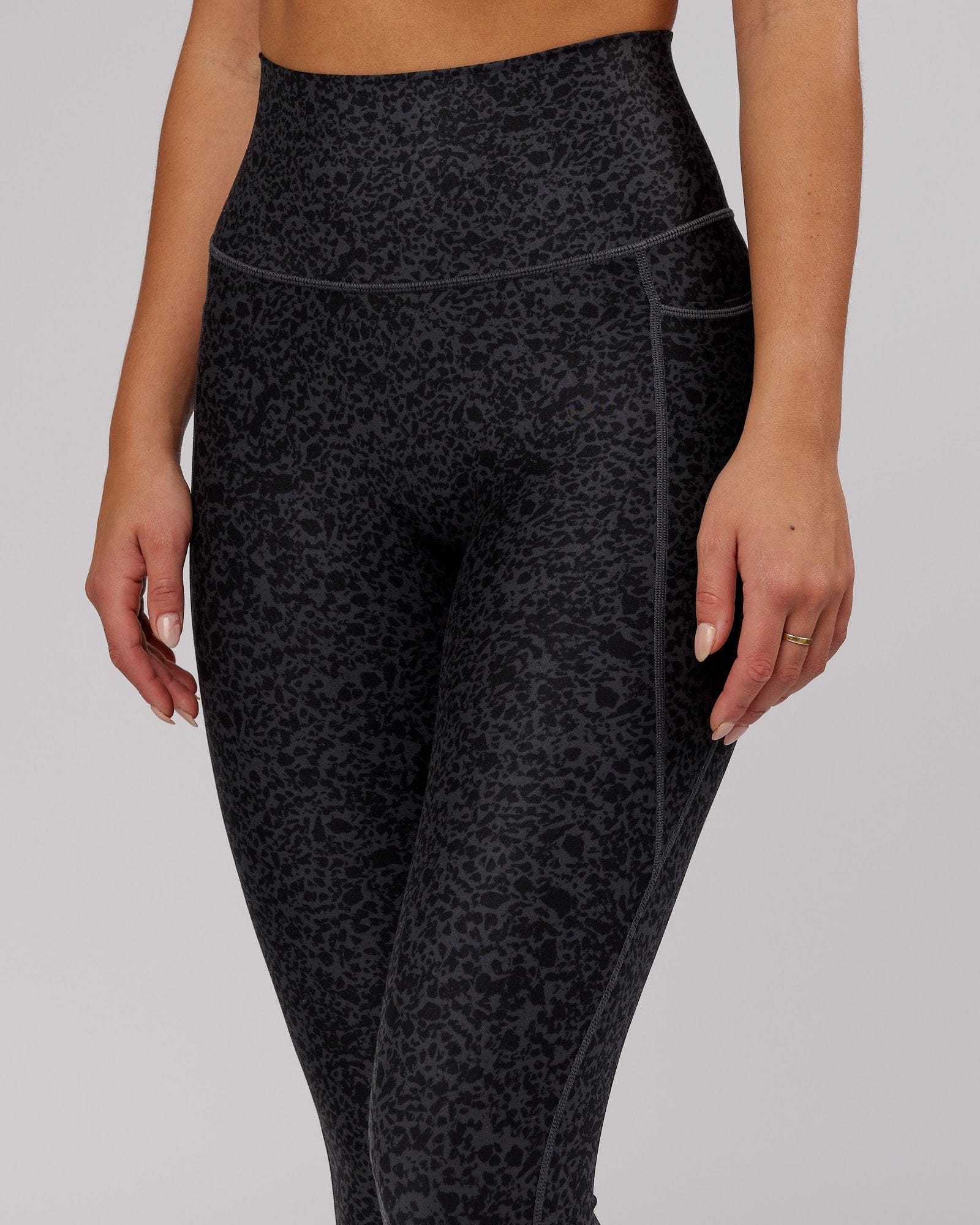 Model wearing Fusion 7/8 Length Tight - Black Etching