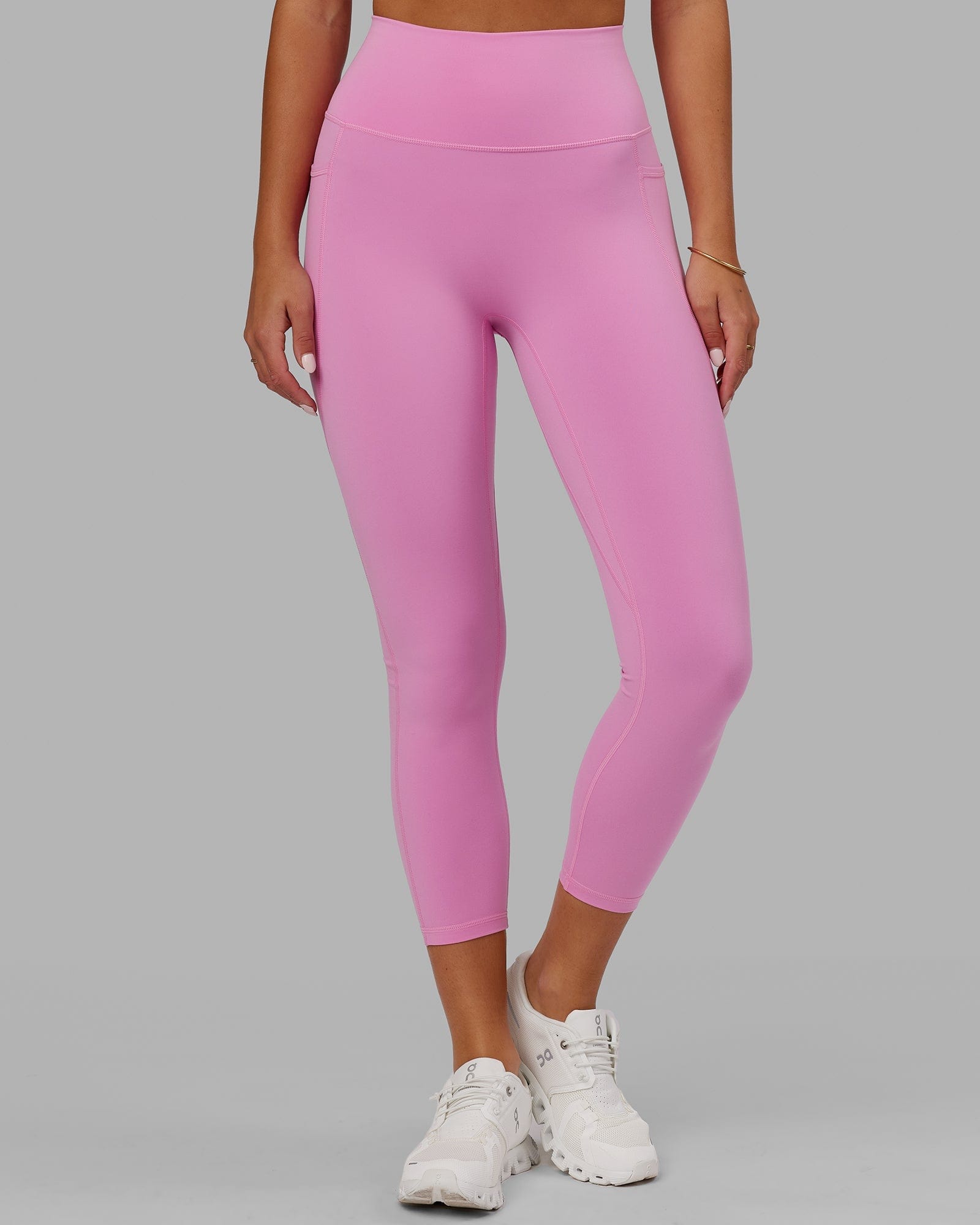 Model wearing Fusion 7/8 Length Tight - Spark Pink