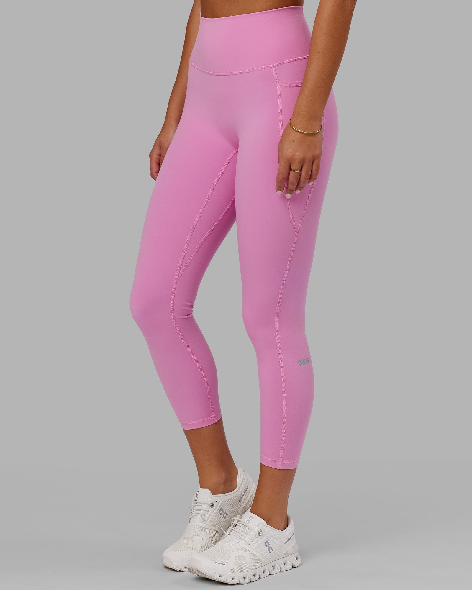 Model wearing Fusion 7/8 Length Tight - Spark Pink
