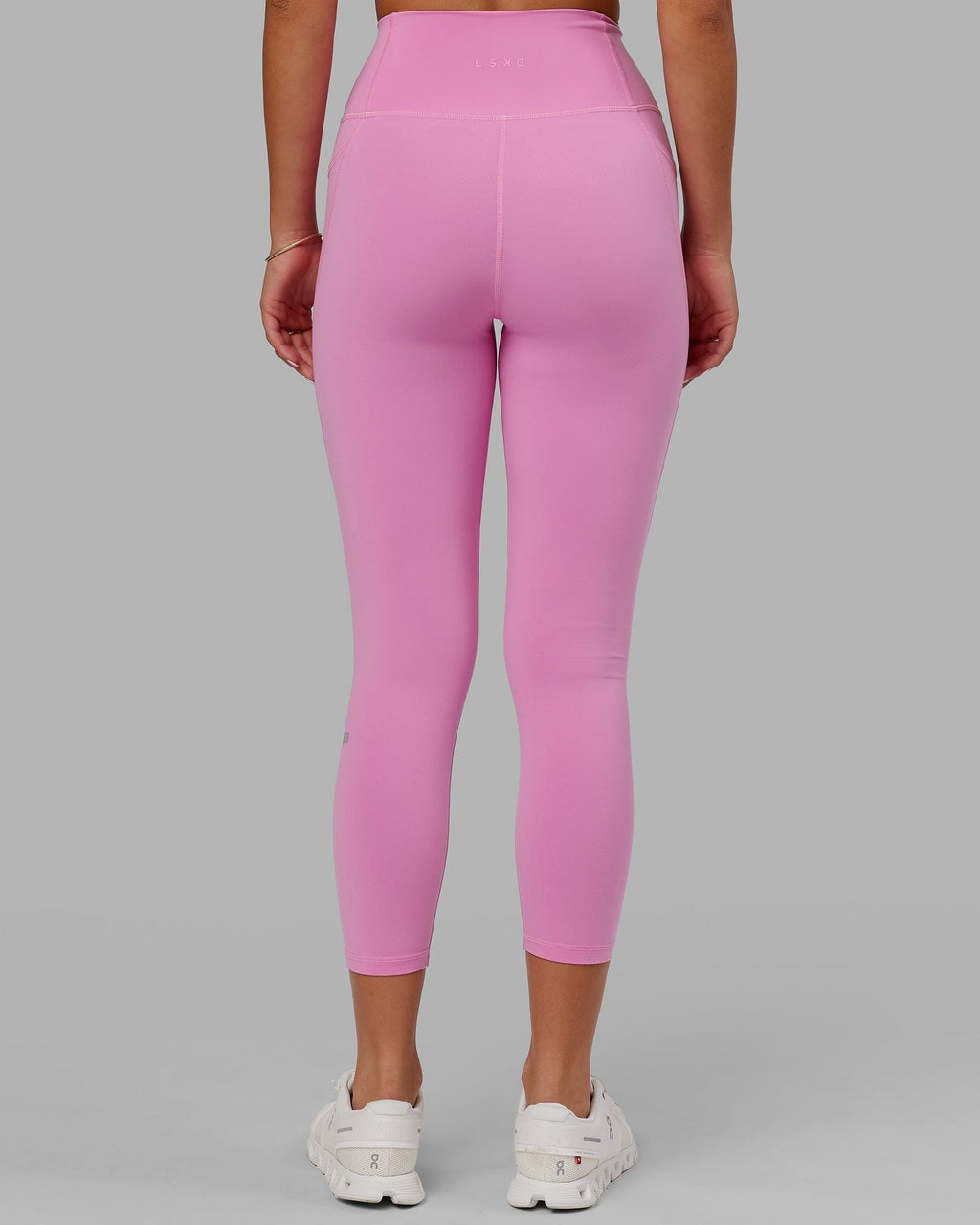 Model wearing Fusion 7/8 Length Tight - Spark Pink