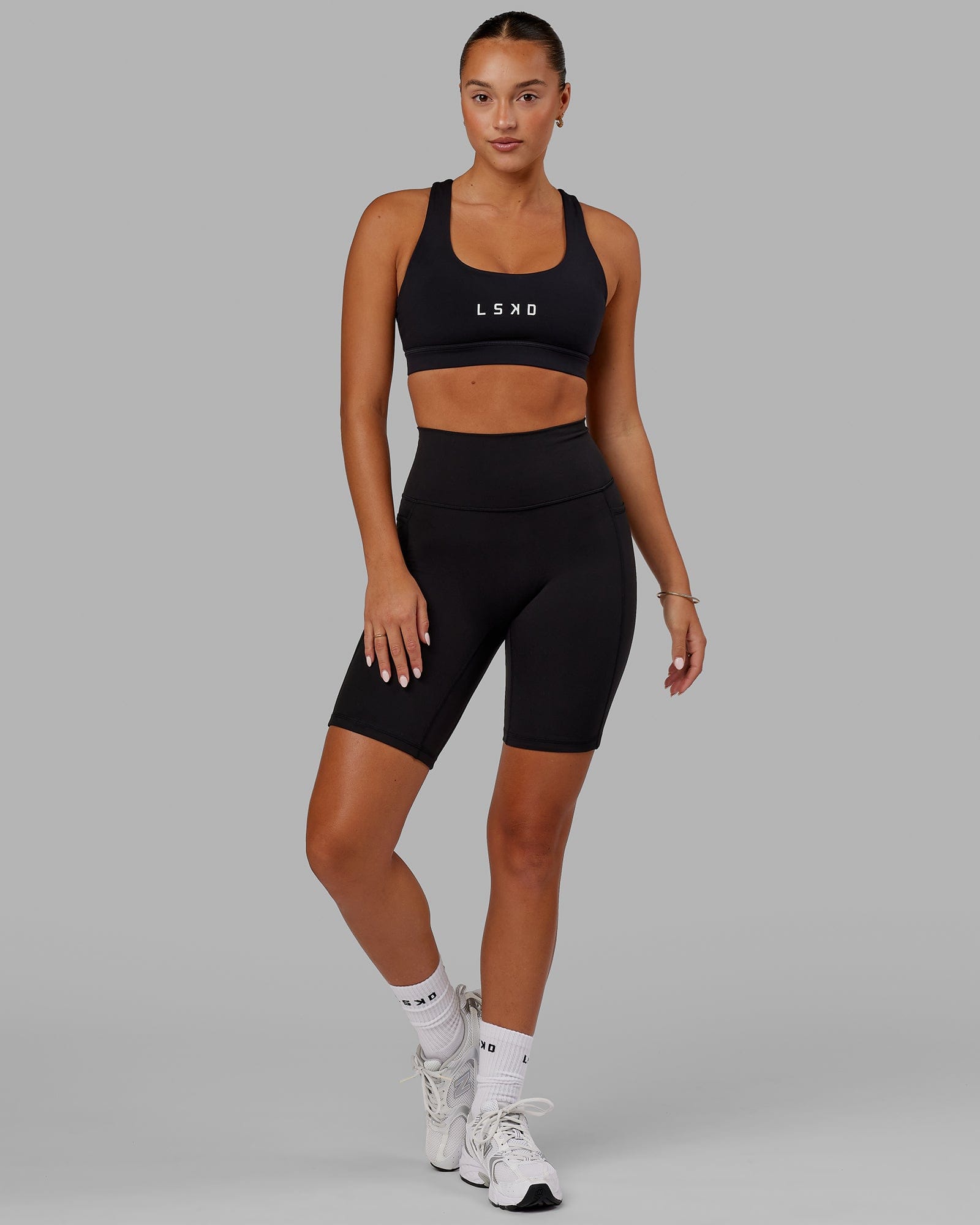 Model wearing Fusion Bike Short - Black