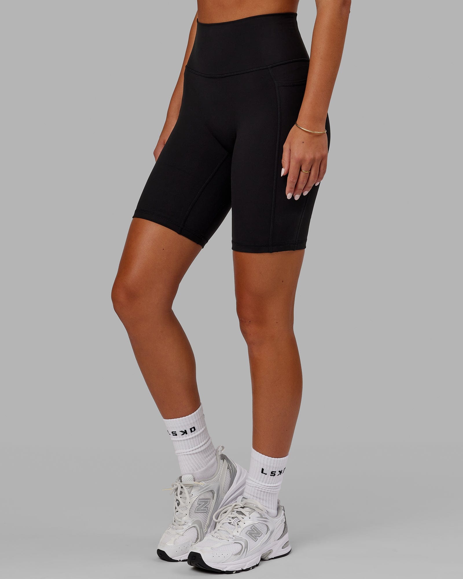 Model wearing Fusion Bike Short - Black