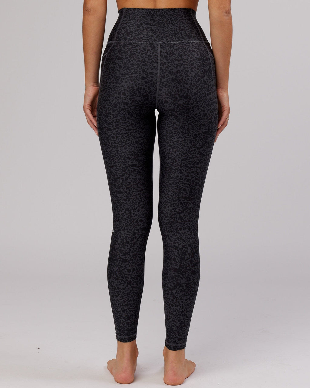 Model wearing Fusion Full Length Tight - Black Etching