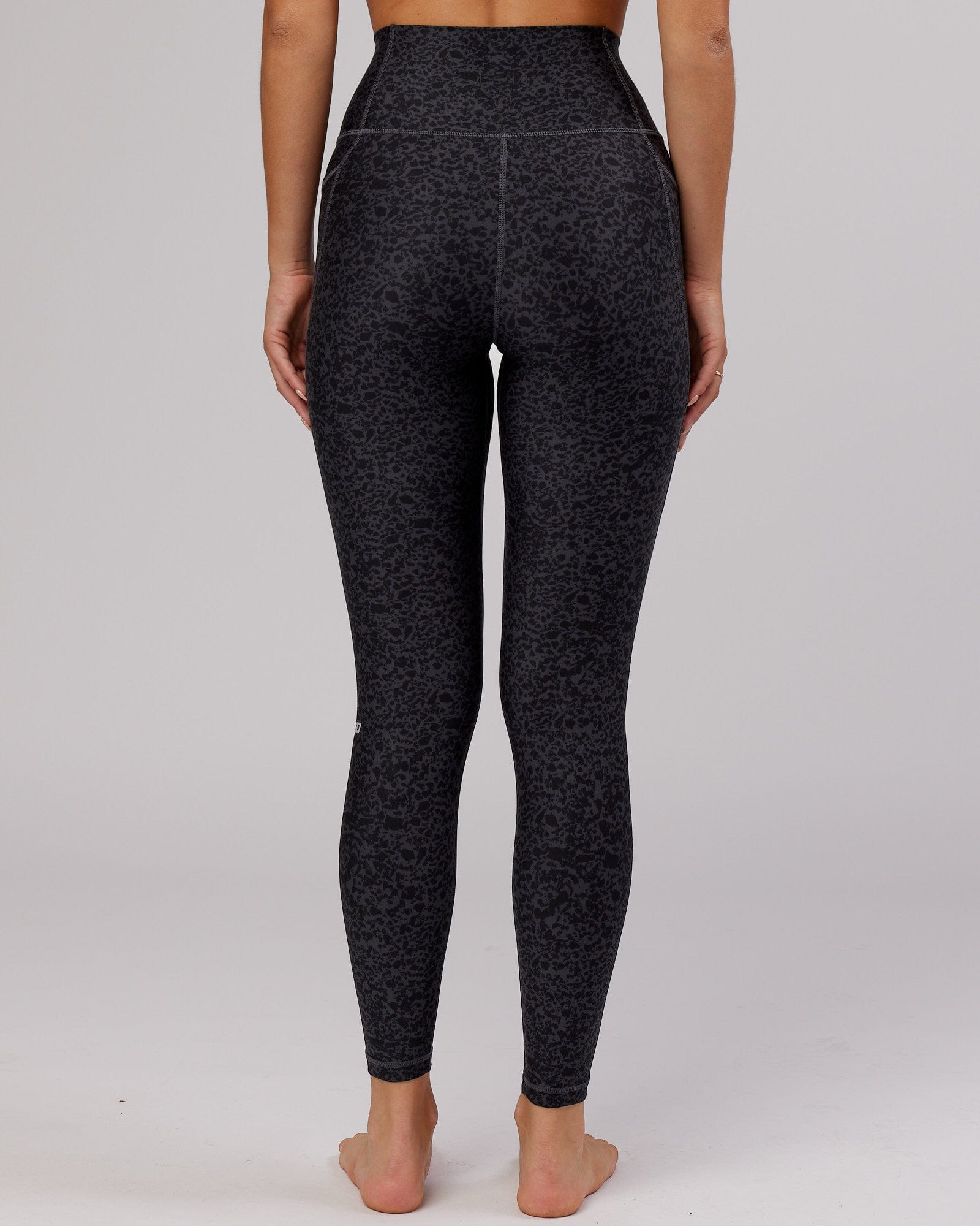 Model wearing Fusion Full Length Tight - Black Etching