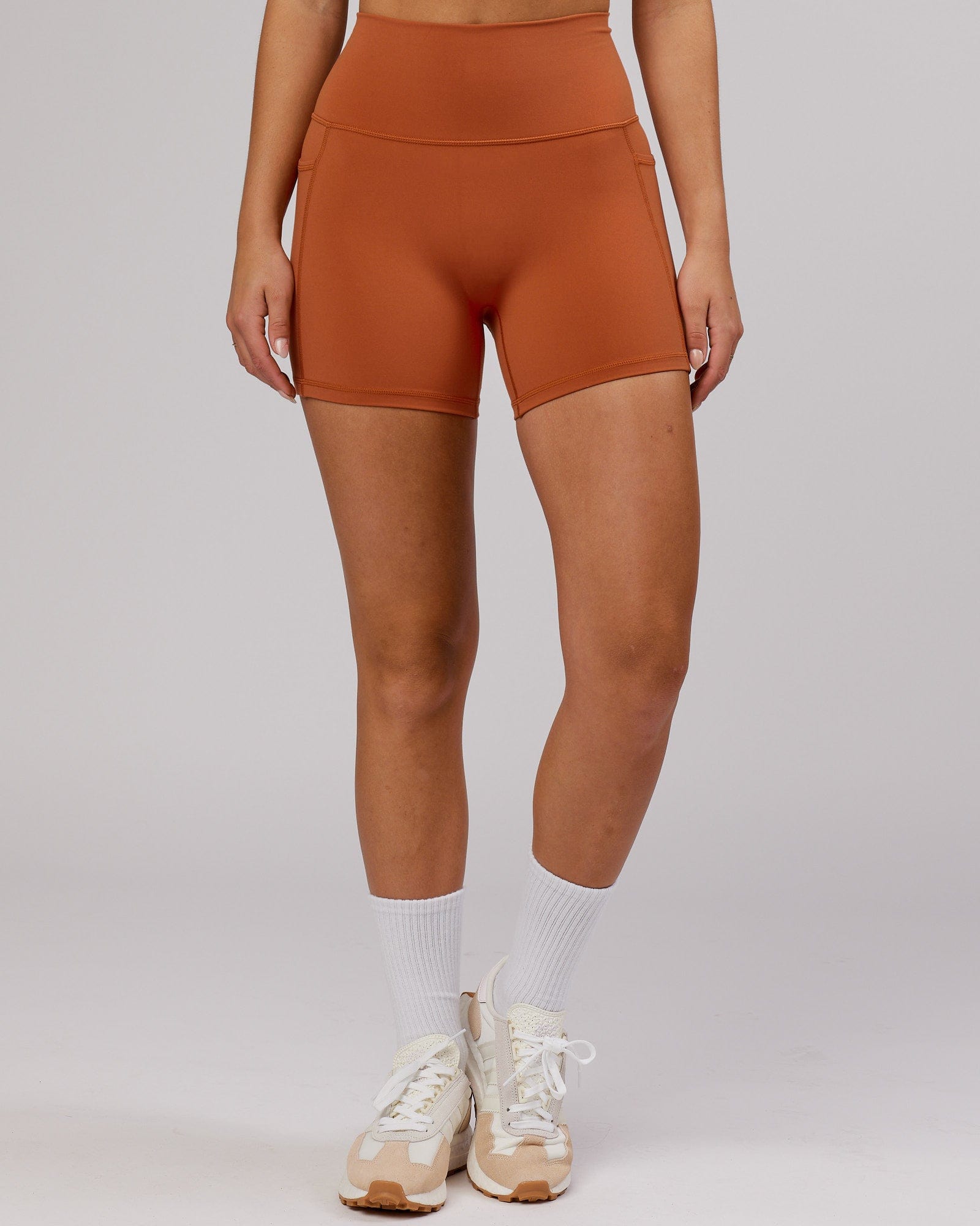 Model wearing Fusion X-Short Tight - Auburn