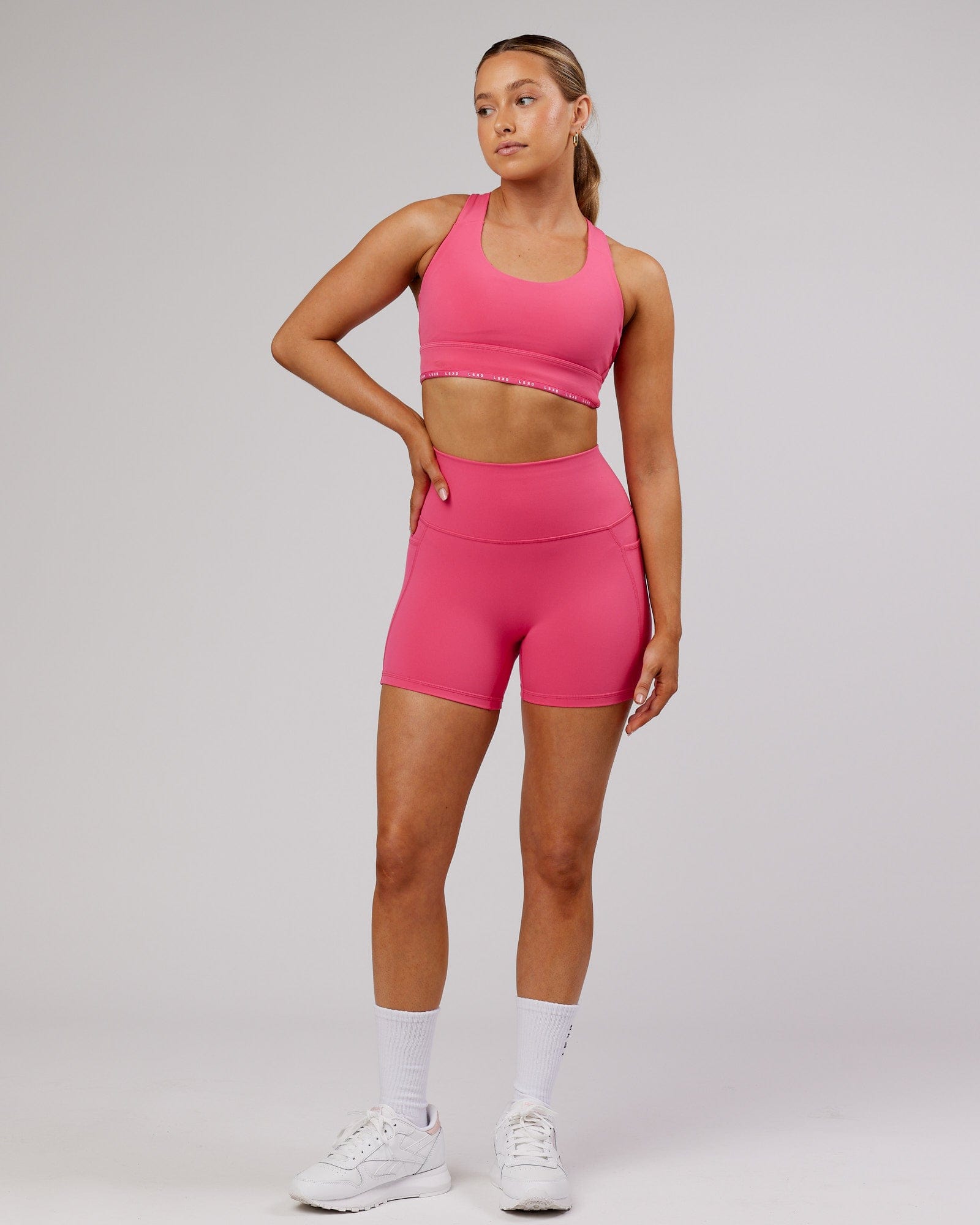 Model wearing Fusion X-Short Tight - Flamingo