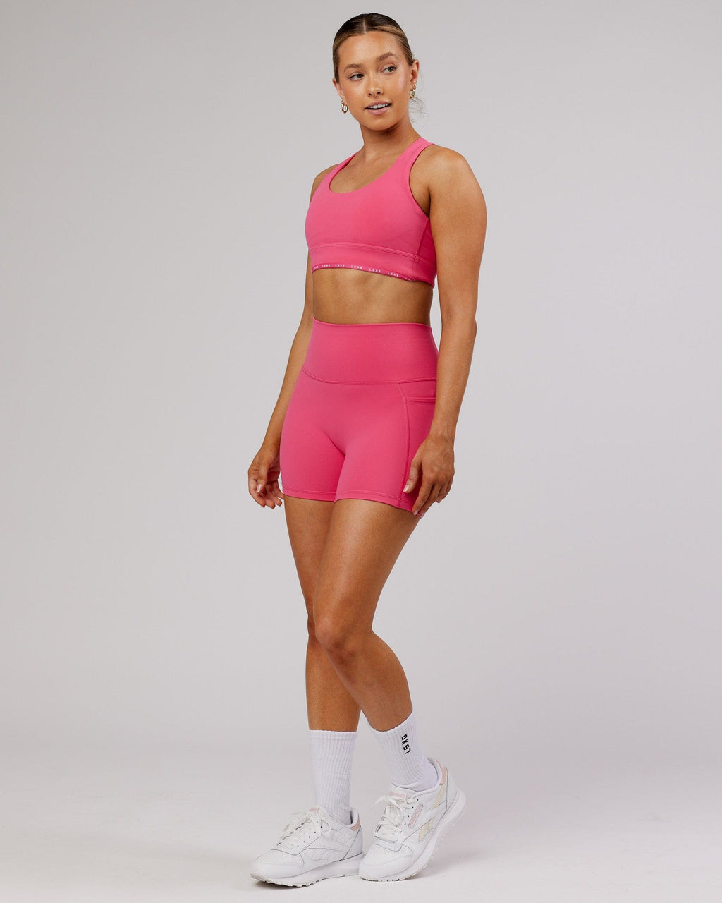 Model wearing Fusion X-Short Tight - Flamingo