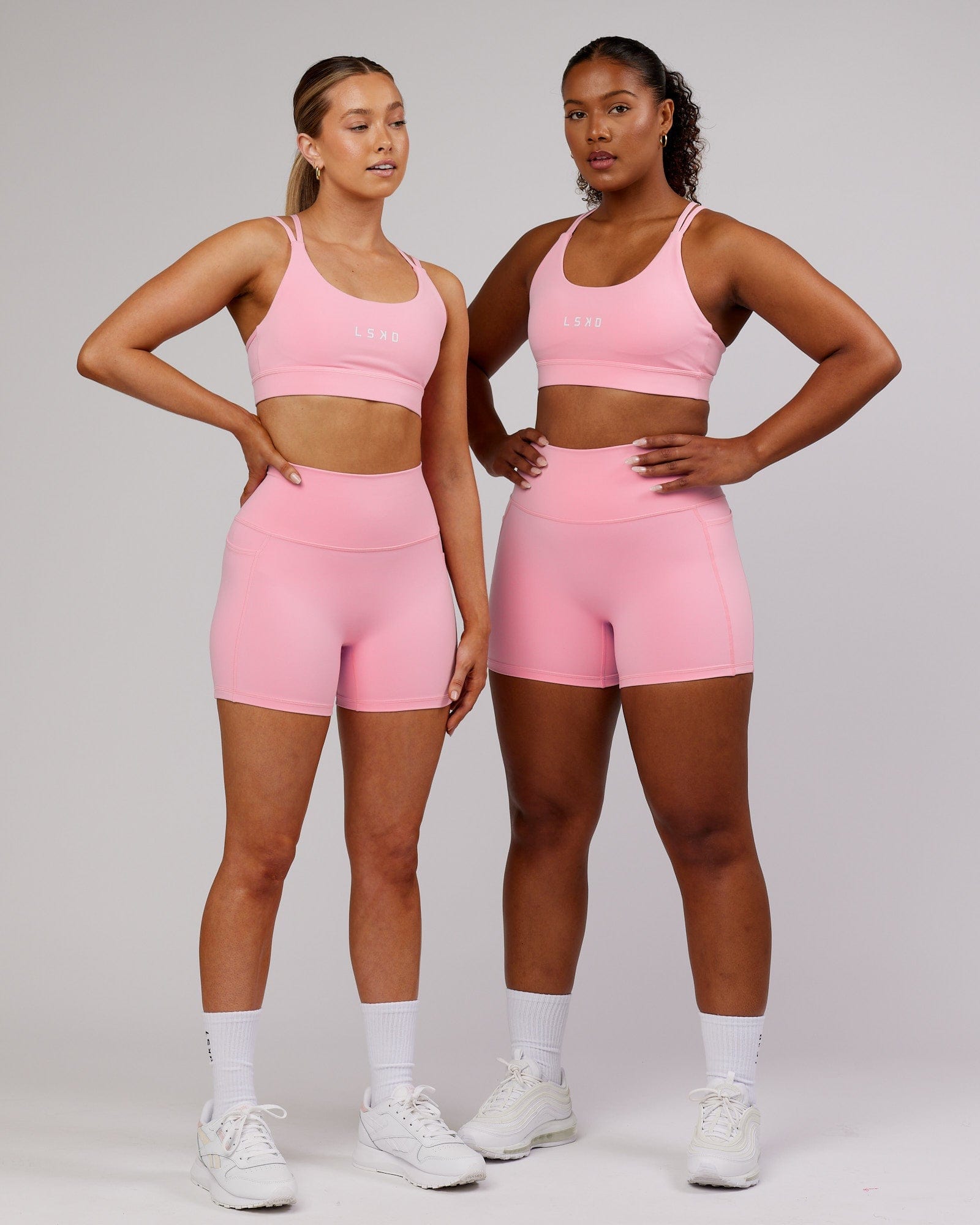 Model wearing Fusion X-Short Tight - Pink Frosting