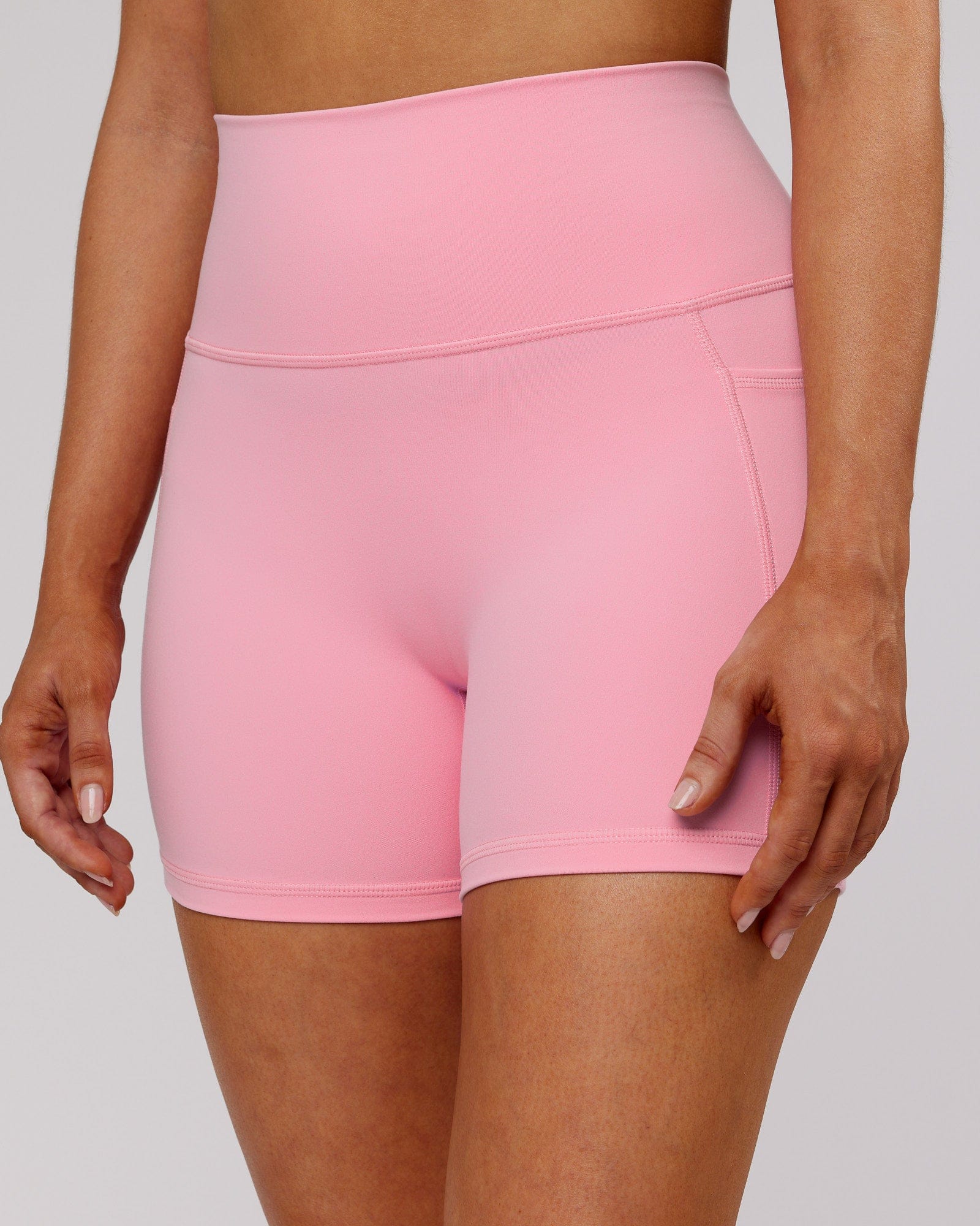 Model wearing Fusion X-Short Tight - Pink Frosting