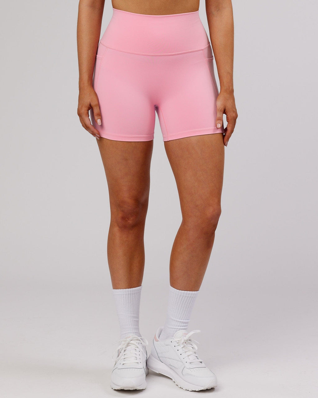 Model wearing Fusion X-Short Tight - Pink Frosting