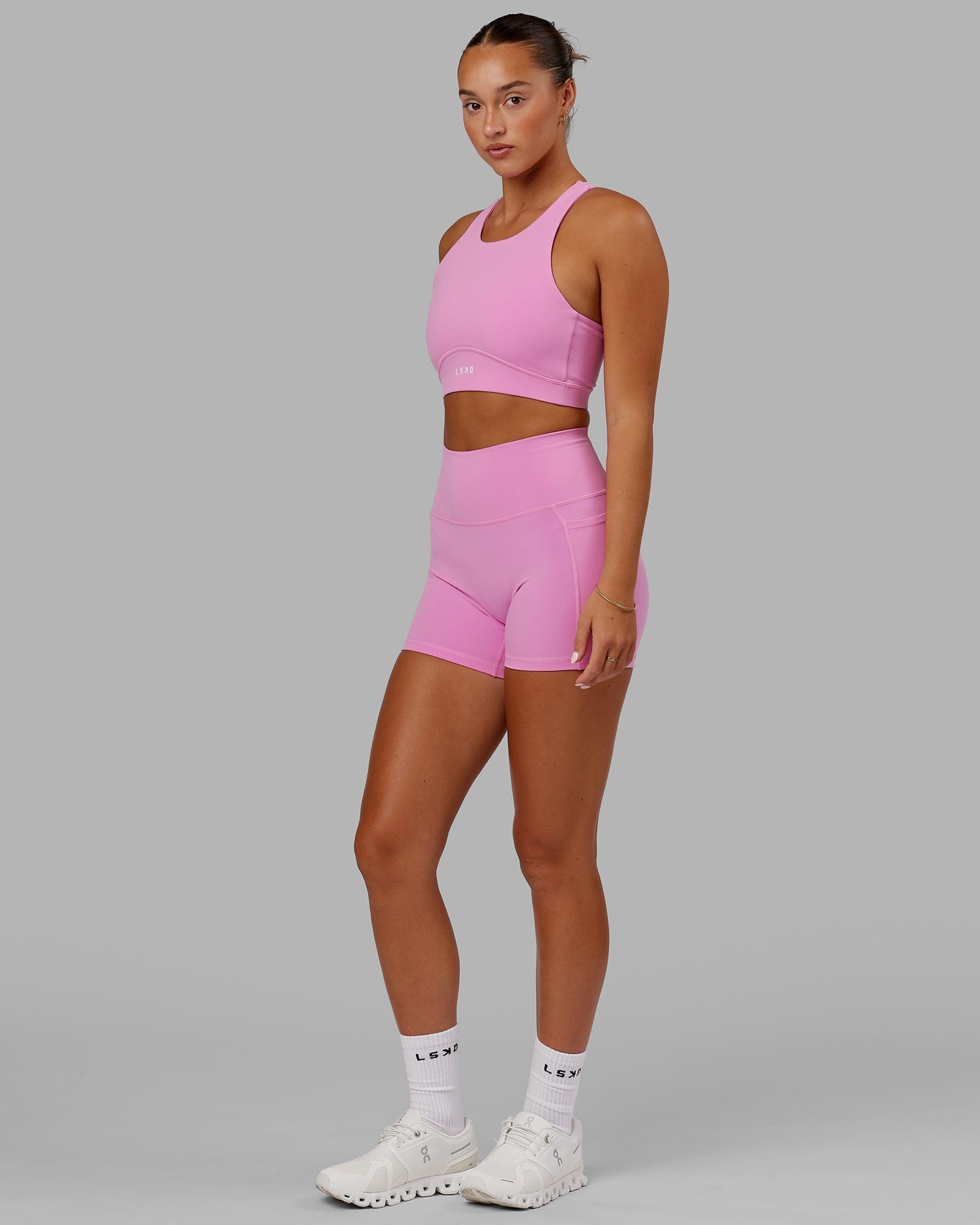 Model wearing Fusion X-Short Tight - Spark Pink