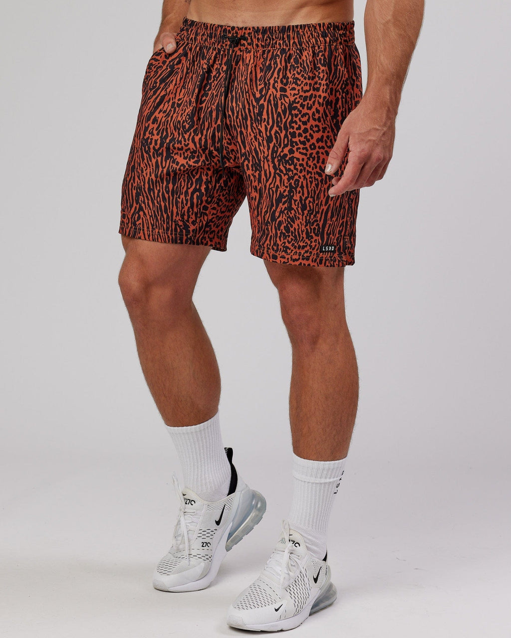 Model wearing Hunter 7" Performance Short - Auburn Black