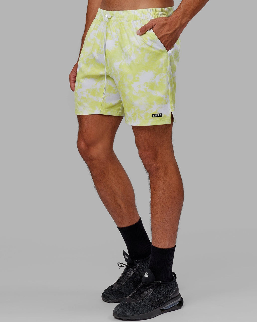 Model wearing Hunter 7" Performance Short - Citrus Green