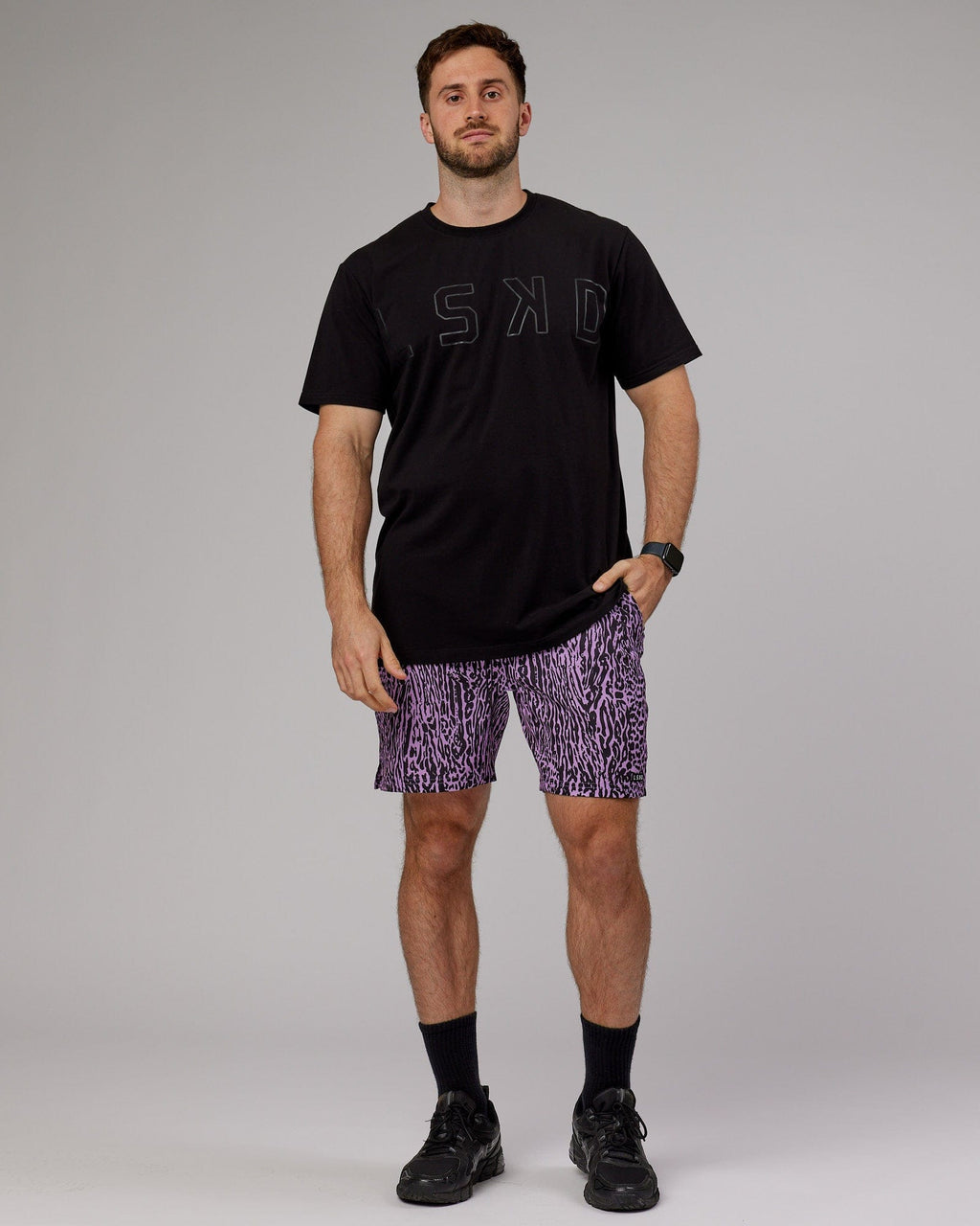 Model wearing Hunter 7" Performance Short - Electric Lavender