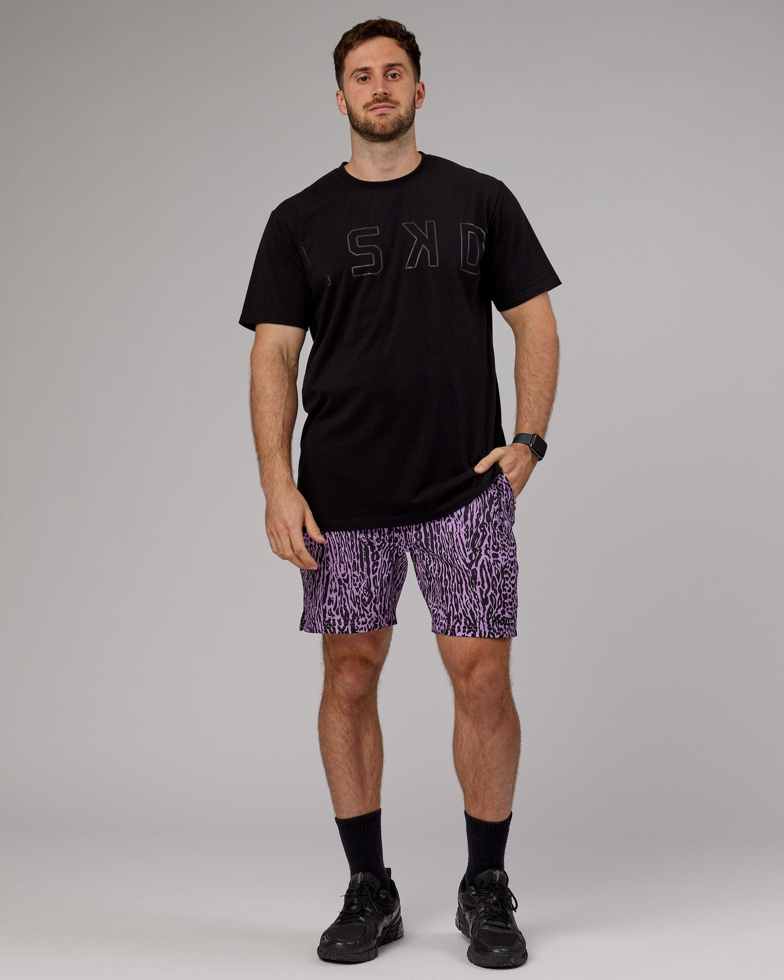 Model wearing Hunter 7" Performance Short - Electric Lavender