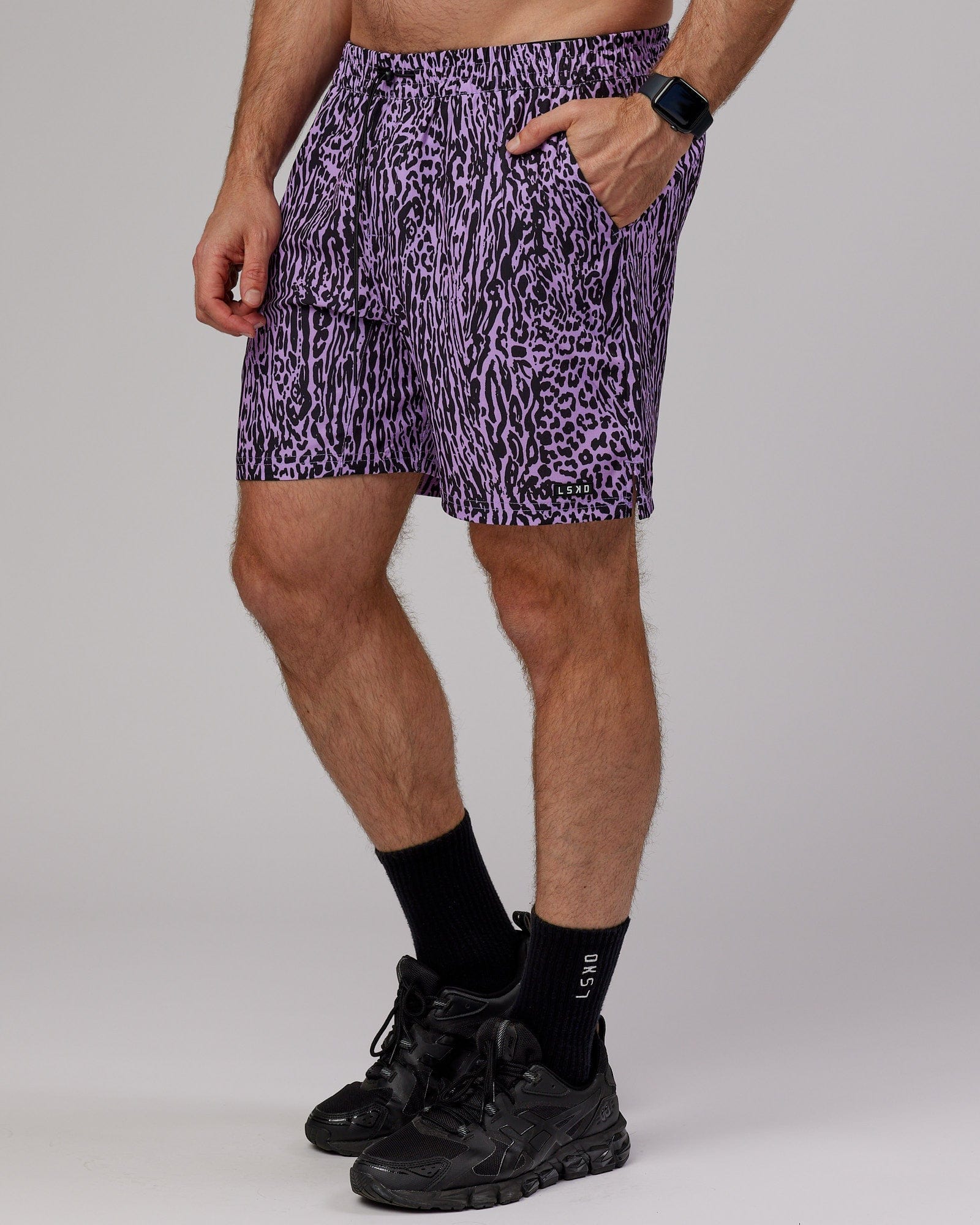 Model wearing Hunter 7" Performance Short - Electric Lavender