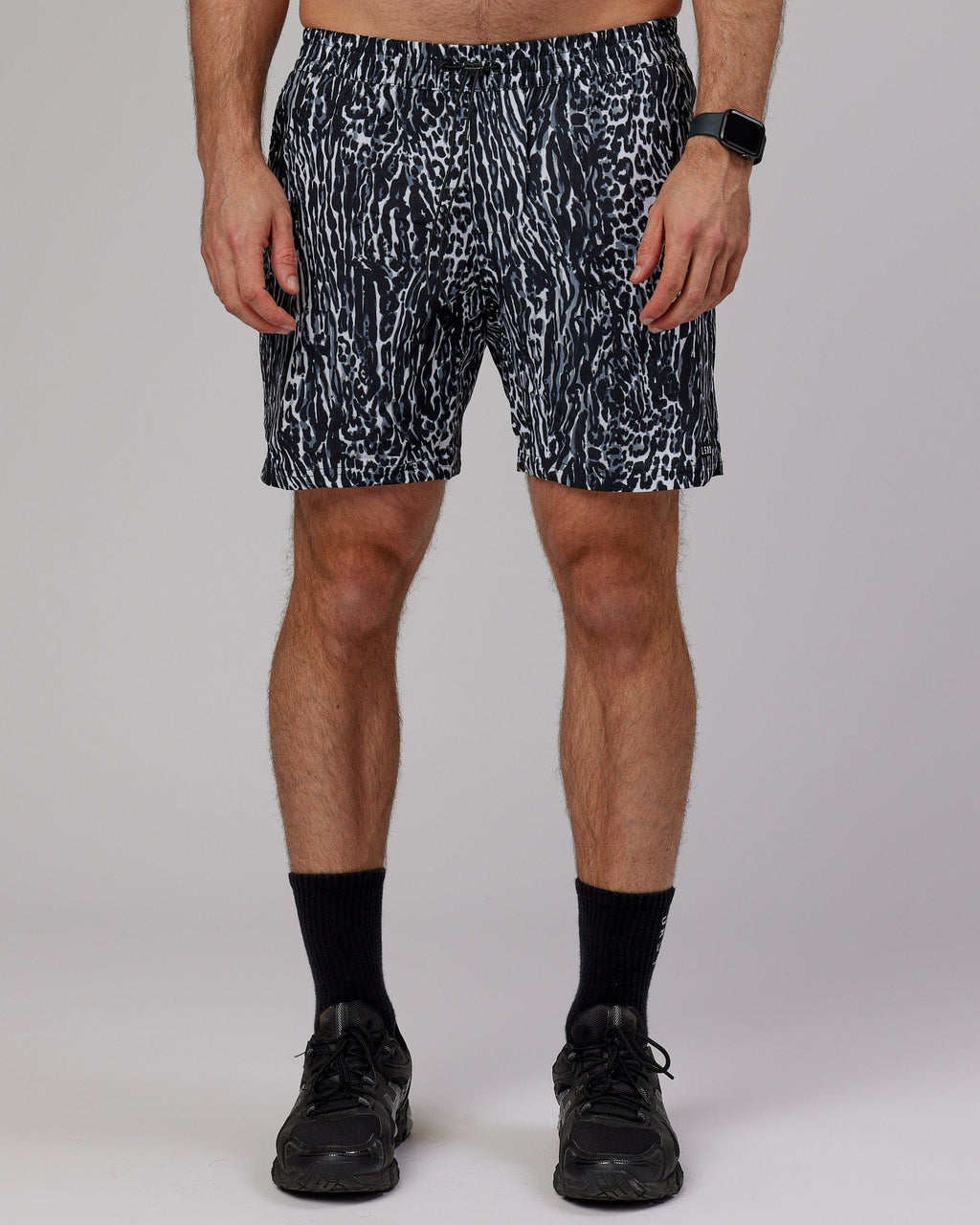 Model wearing Hunter 7" Performance Short - Night Leopard
