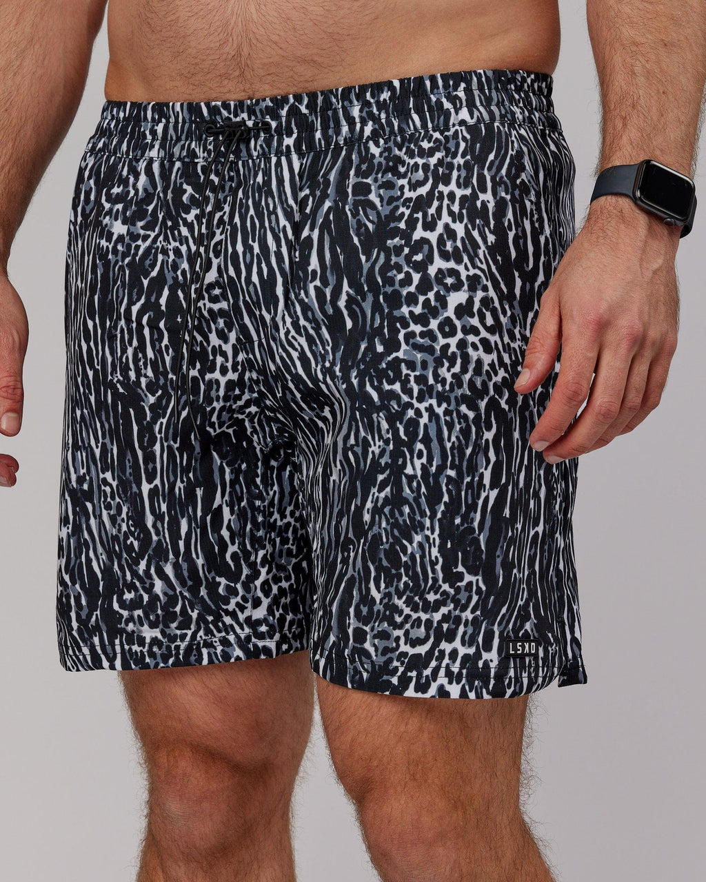 Model wearing Hunter 7" Performance Short - Night Leopard