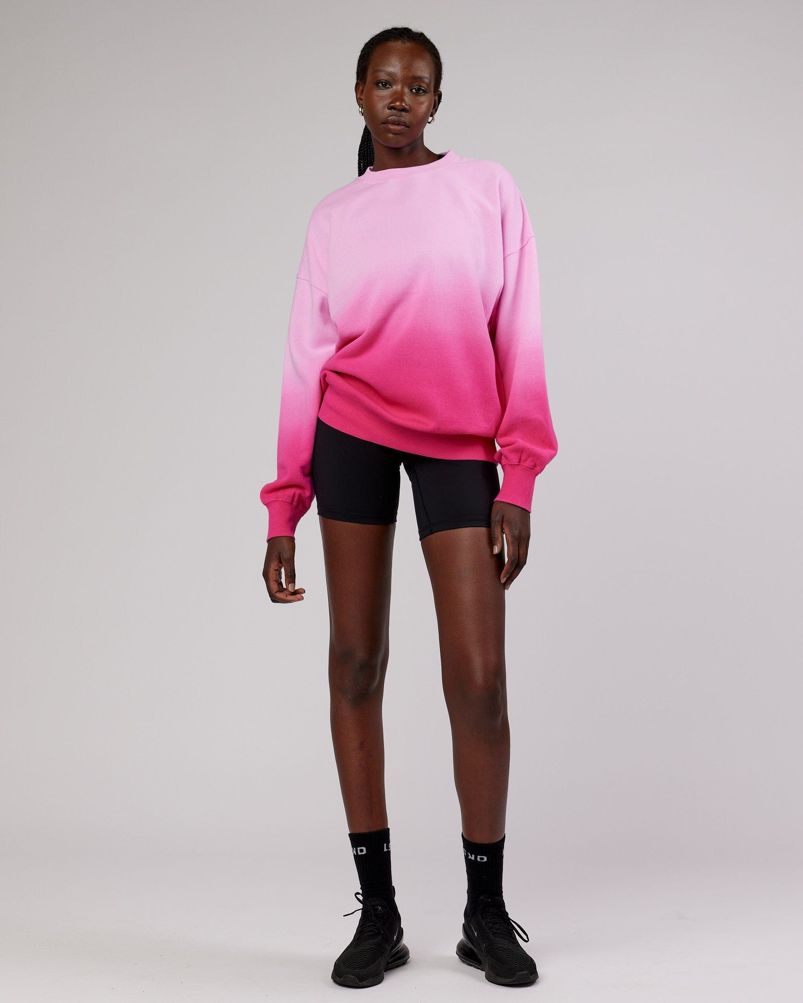 Model wearing Incline Sweater - Magenta