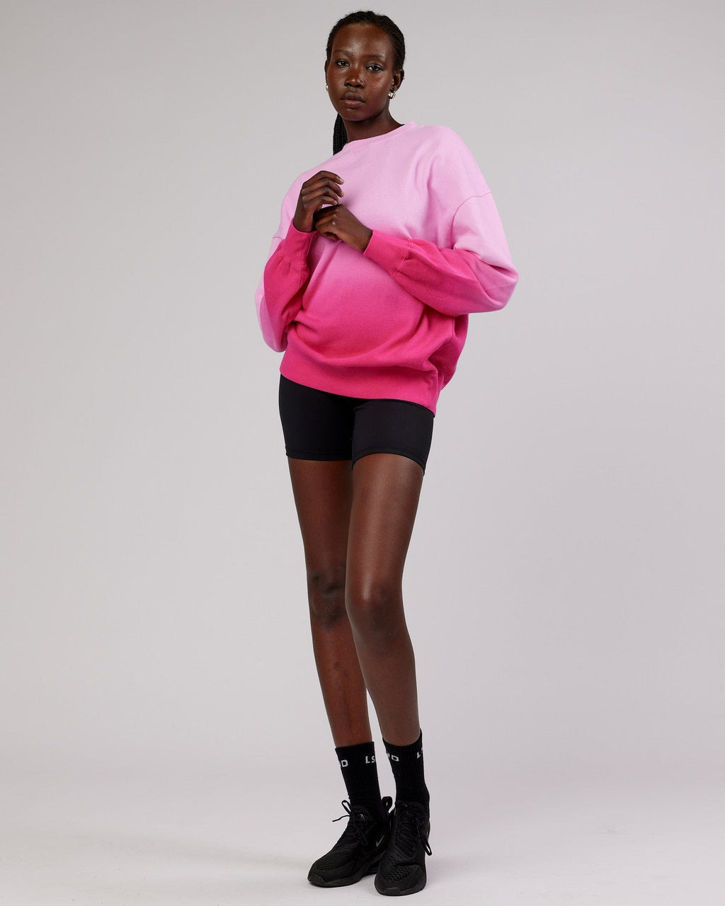 Model wearing Incline Sweater - Magenta