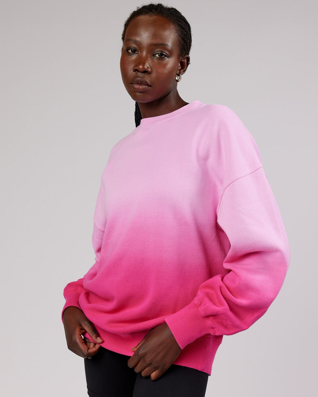 Model wearing Incline Sweater - Magenta