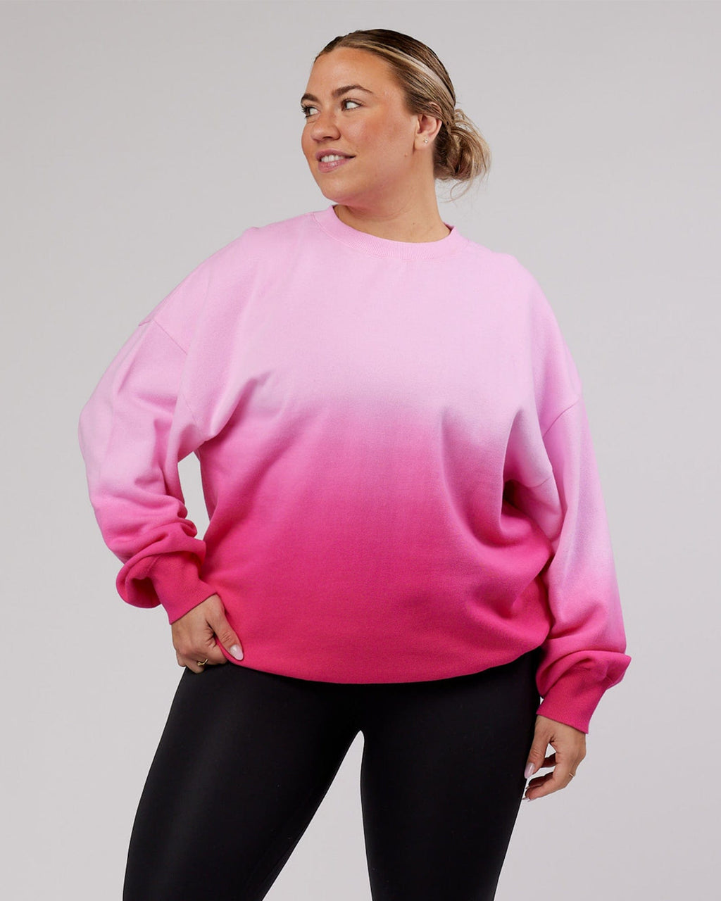 Model wearing Incline Sweater - Magenta
