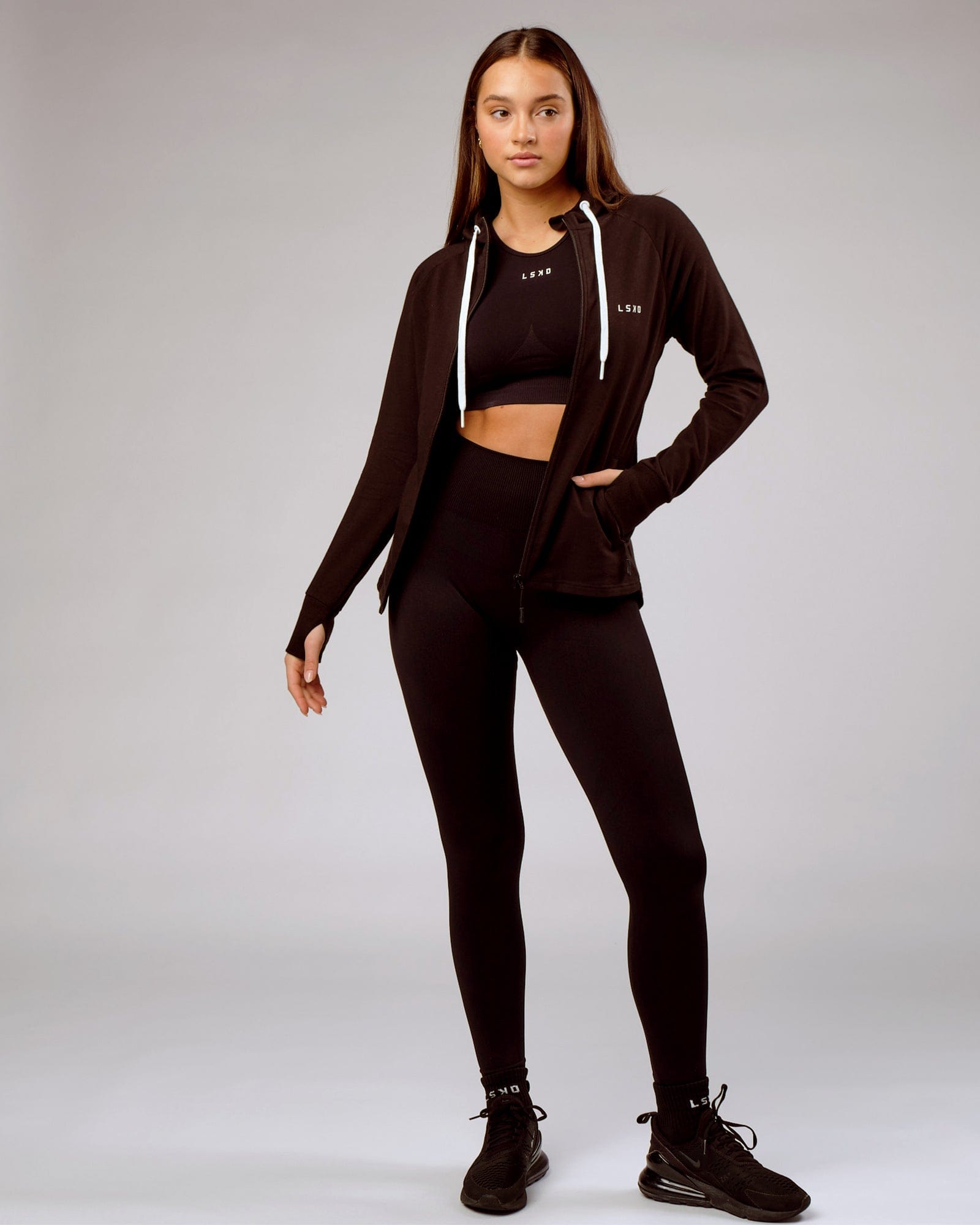 Model wearing Limitless Seamless Full Length Tight - Black