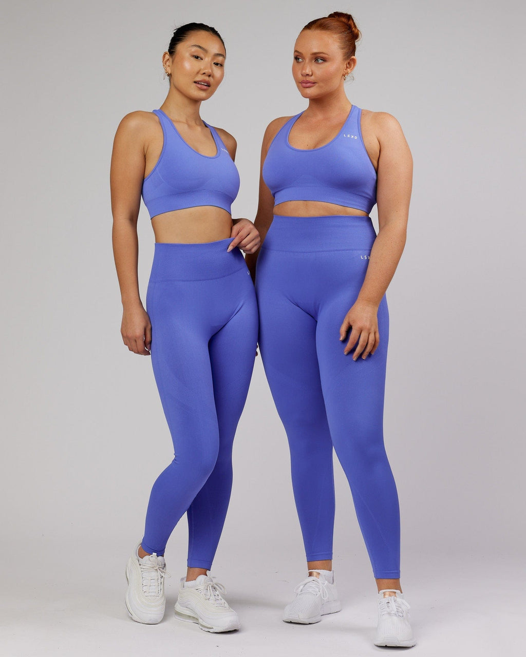 Model wearing Limitless Seamless Full Length Tight - Cornflower Blue