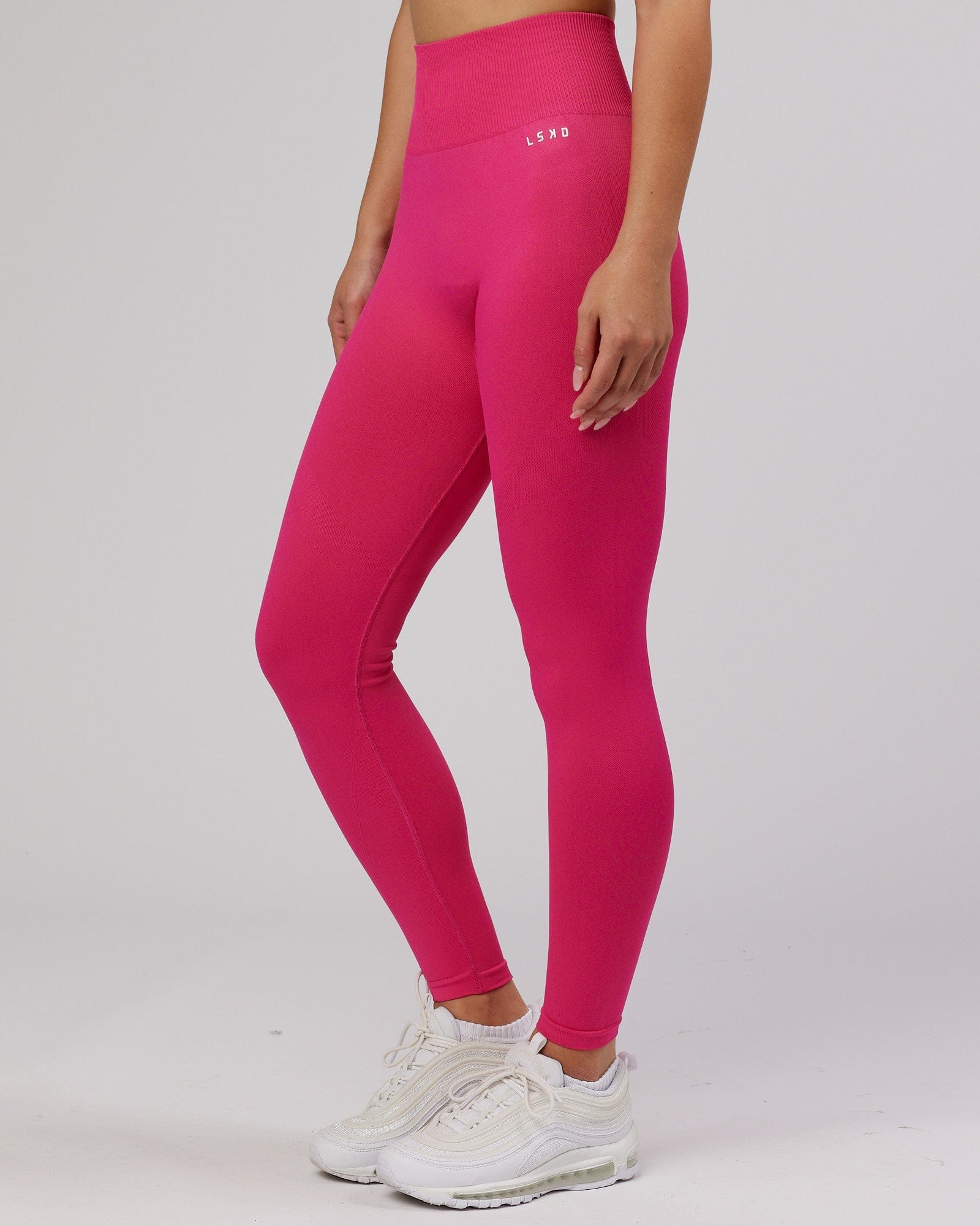 Model wearing Limitless Seamless Full Length Tight - Magenta
