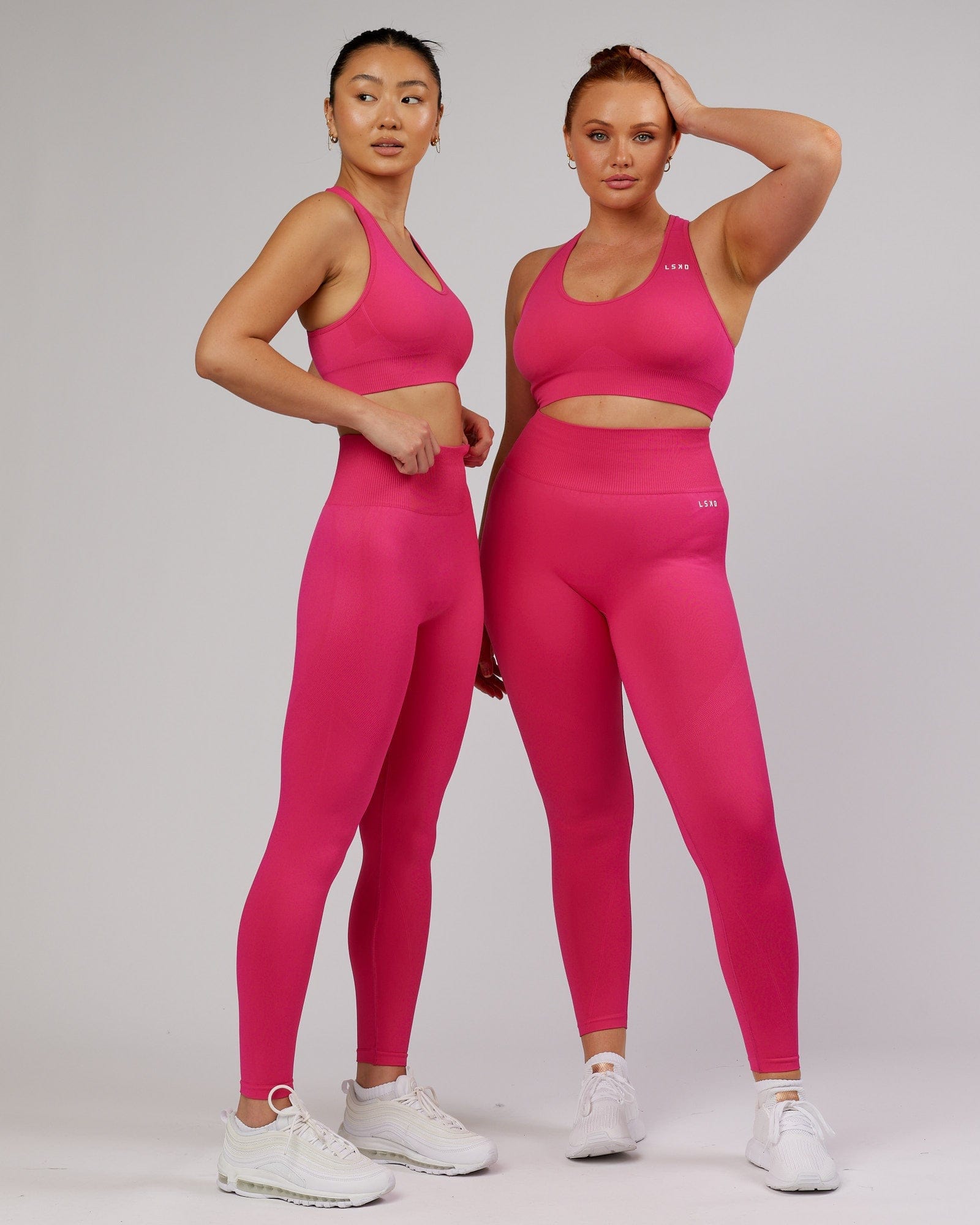 Model wearing Limitless Seamless Full Length Tight - Magenta