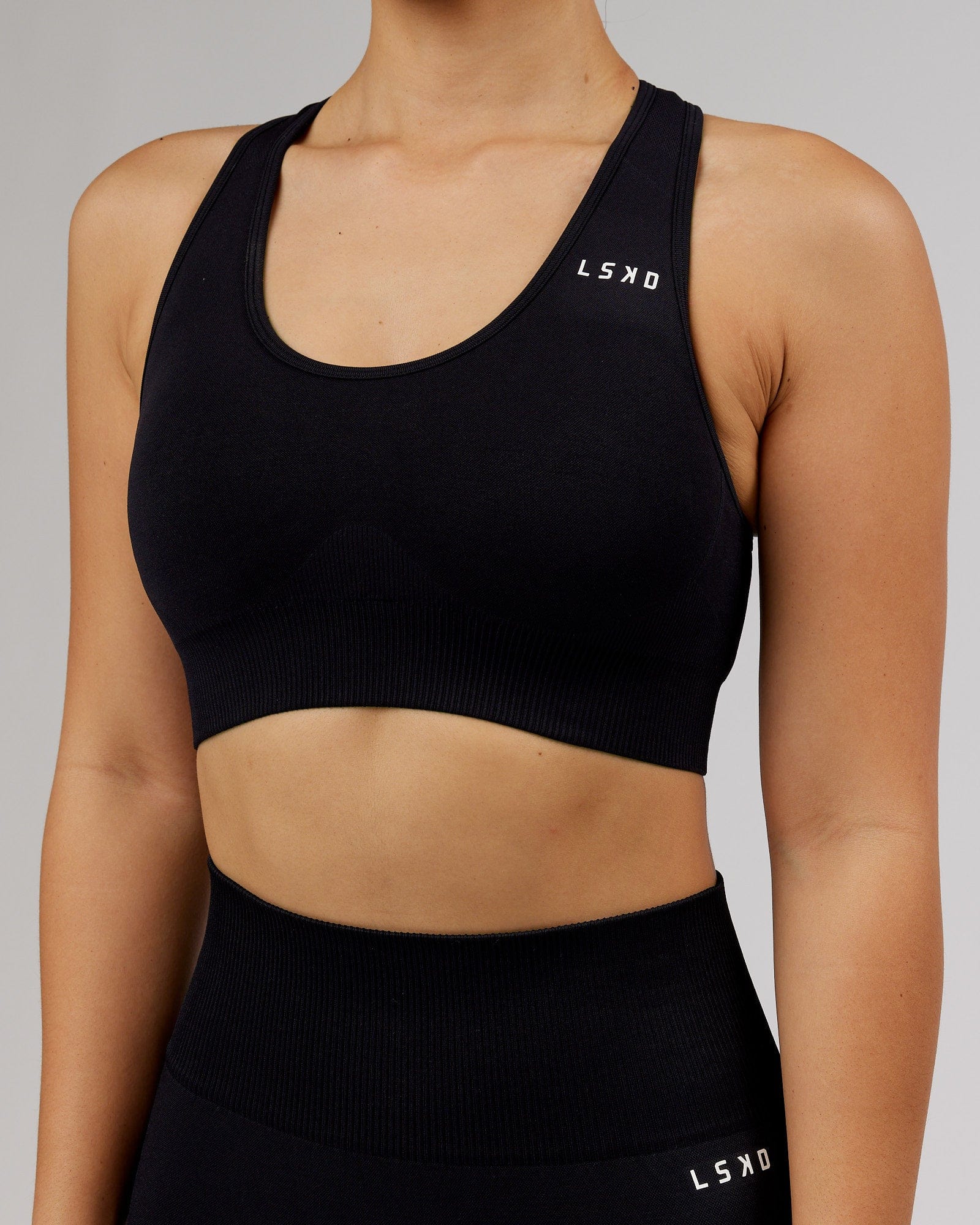 Model wearing Limitless Seamless Sports Bra - Black