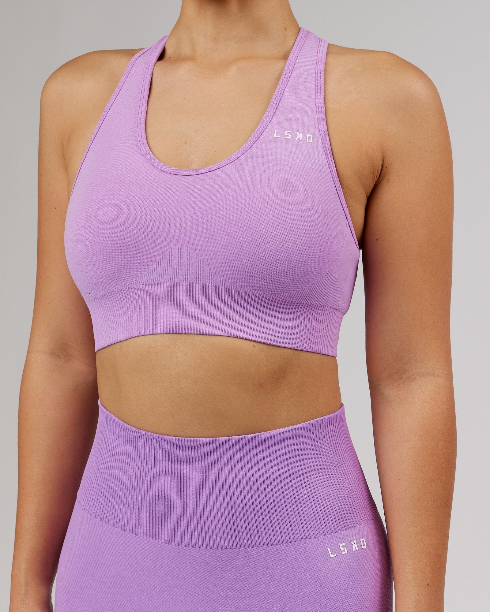 Model wearing Limitless Seamless Sports Bra - Lilac