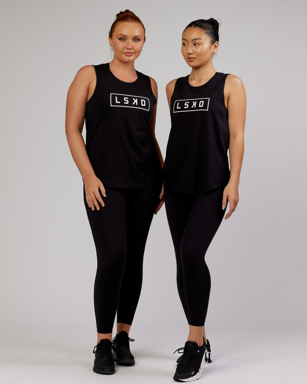 Model wearing Luna Tank - Black-White