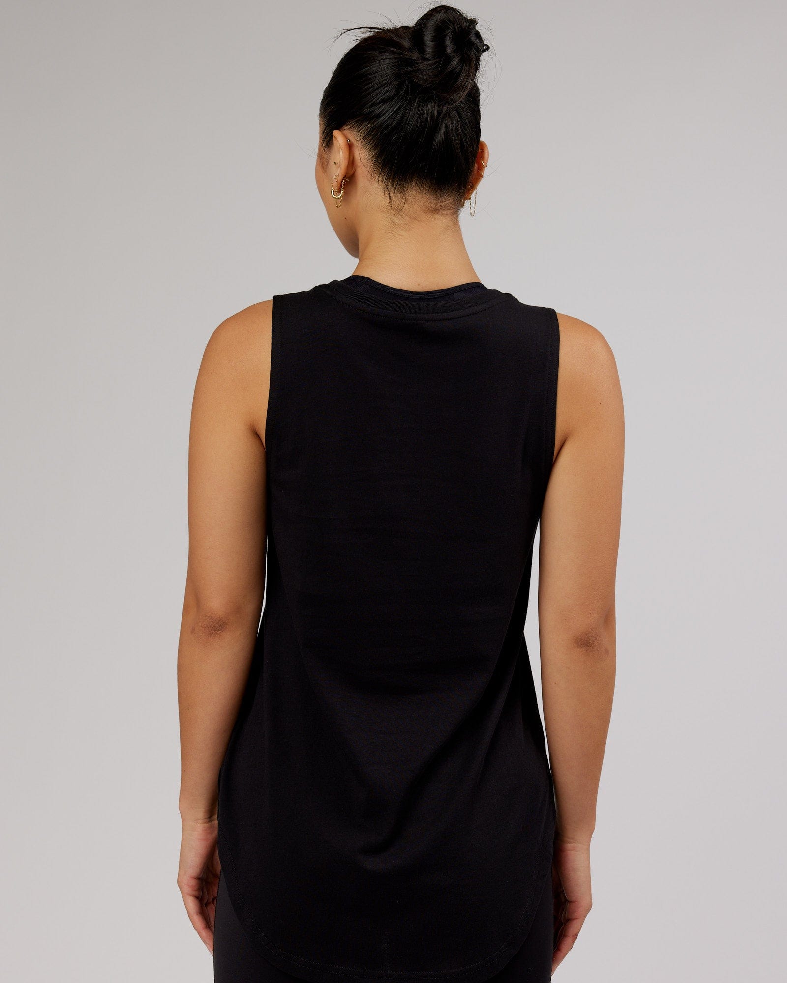 Model wearing Luna Tank - Black-White