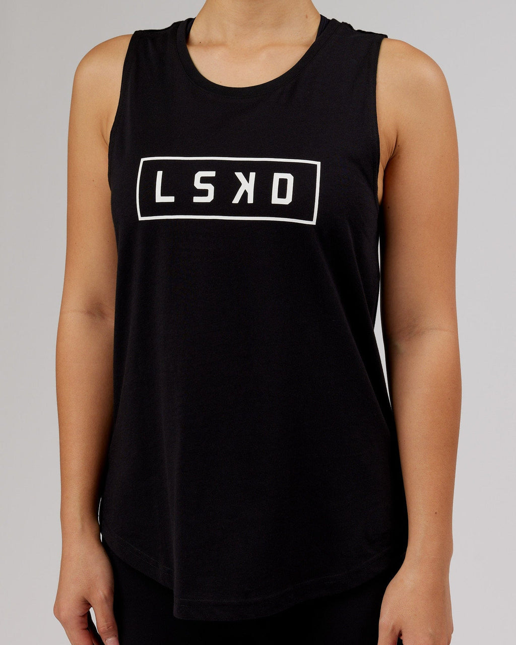 Model wearing Luna Tank - Black-White