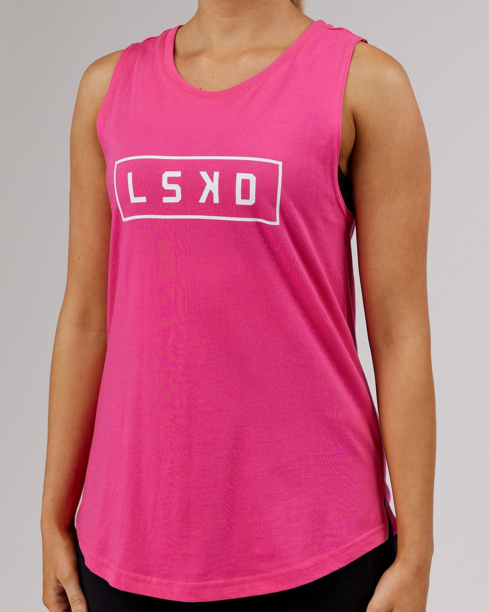 Model wearing Luna Tank - Flamingo