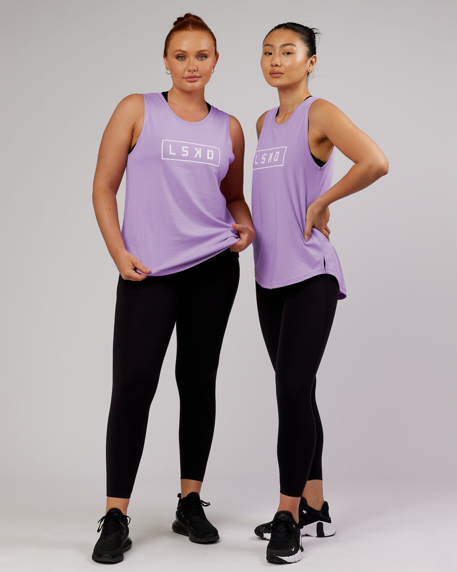 Model wearing Luna Tank - Pale Lilac