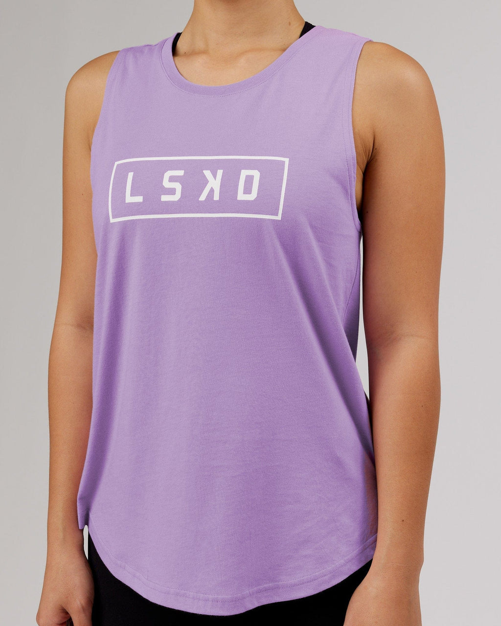 Model wearing Luna Tank - Pale Lilac