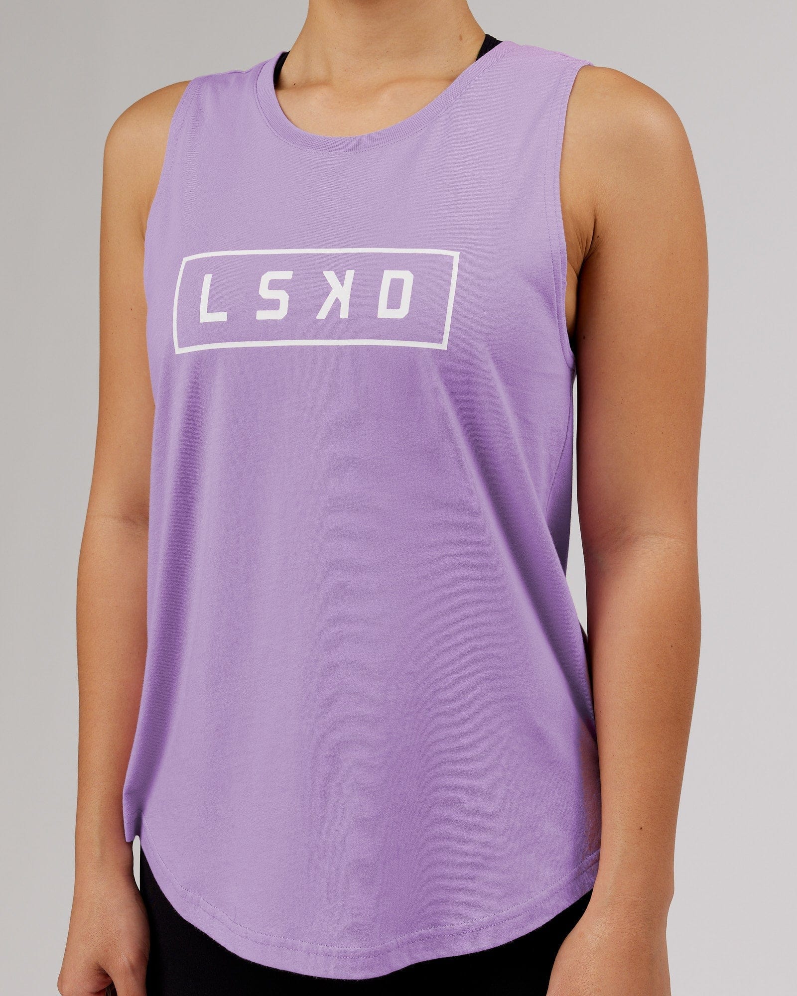 Model wearing Luna Tank - Pale Lilac