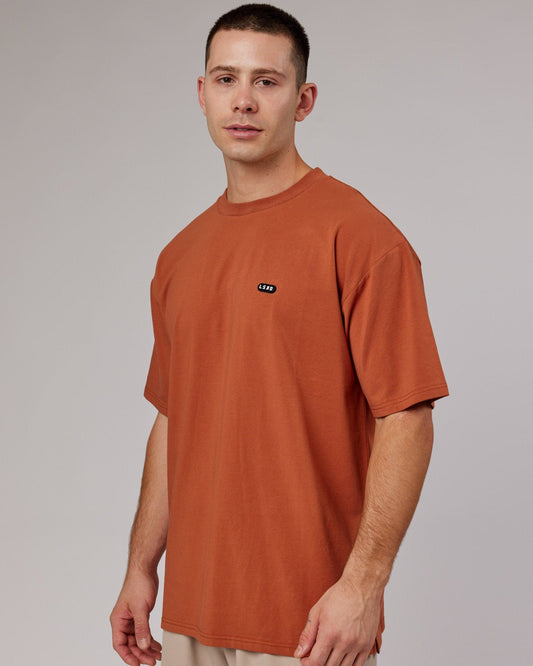 Model wearing Capsule FLXCotton Tee Oversize - Auburn