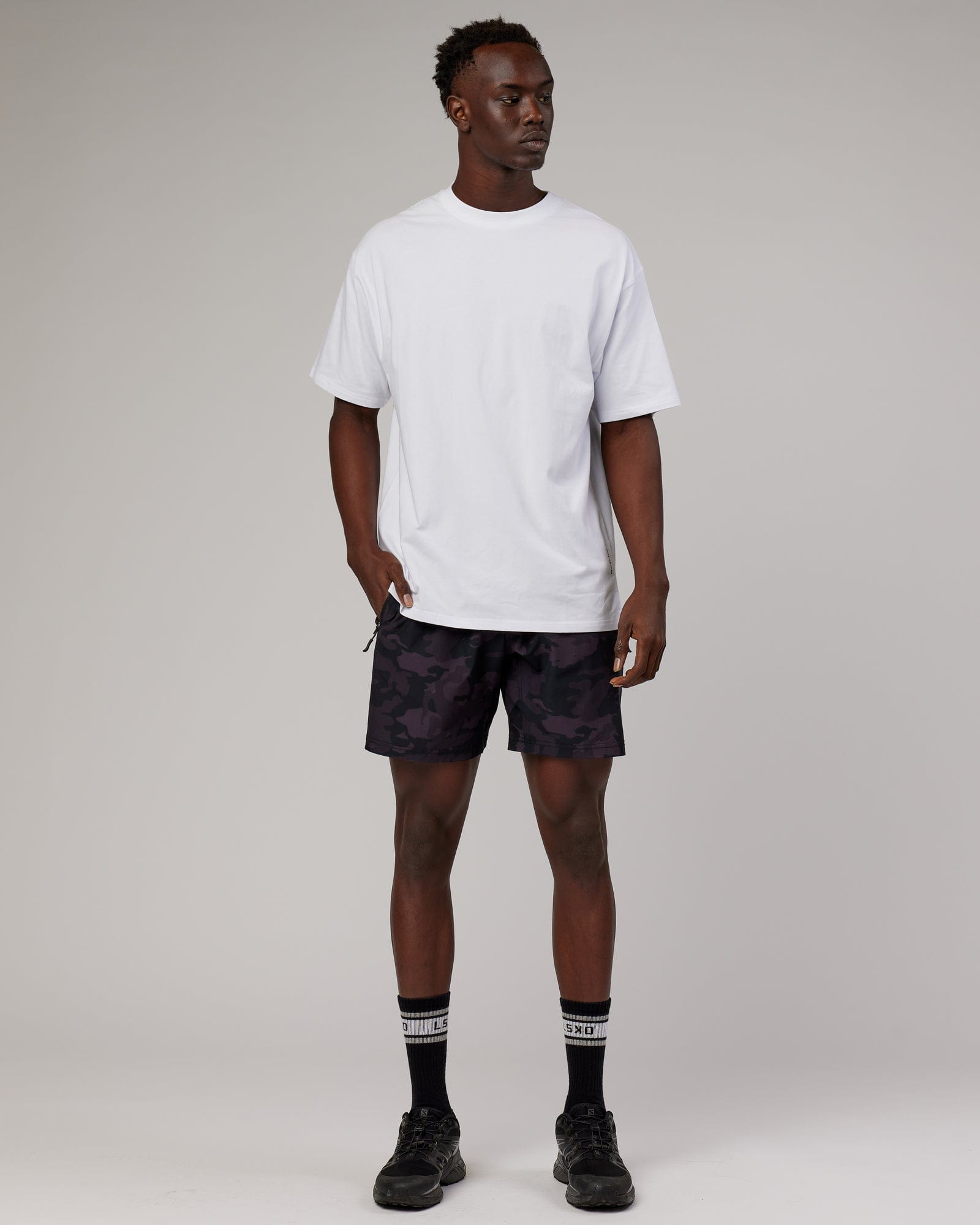 Model wearing DownLow FLXCotton Oversize Tee - White