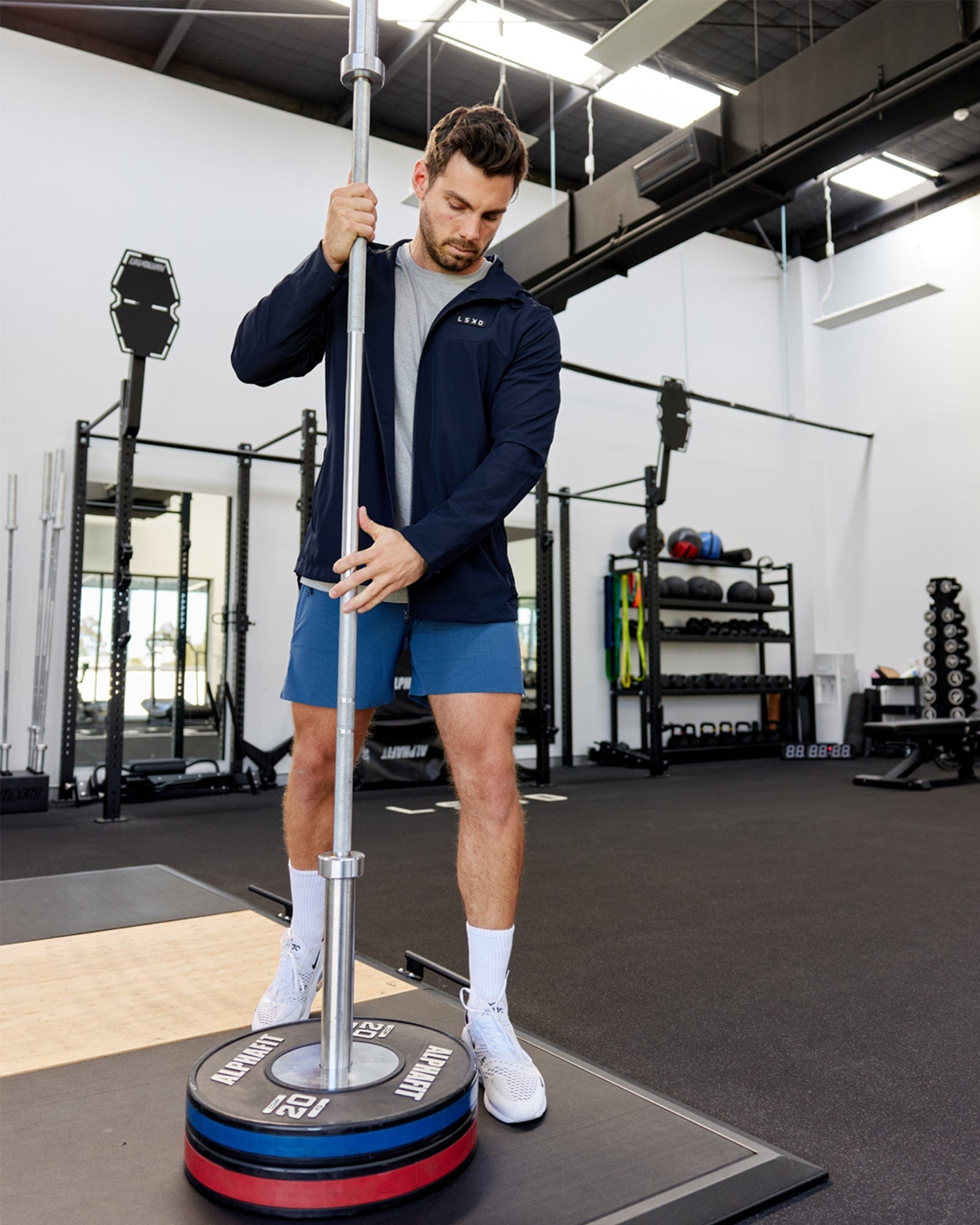 Model wearing Functional Training Jacket - Navy