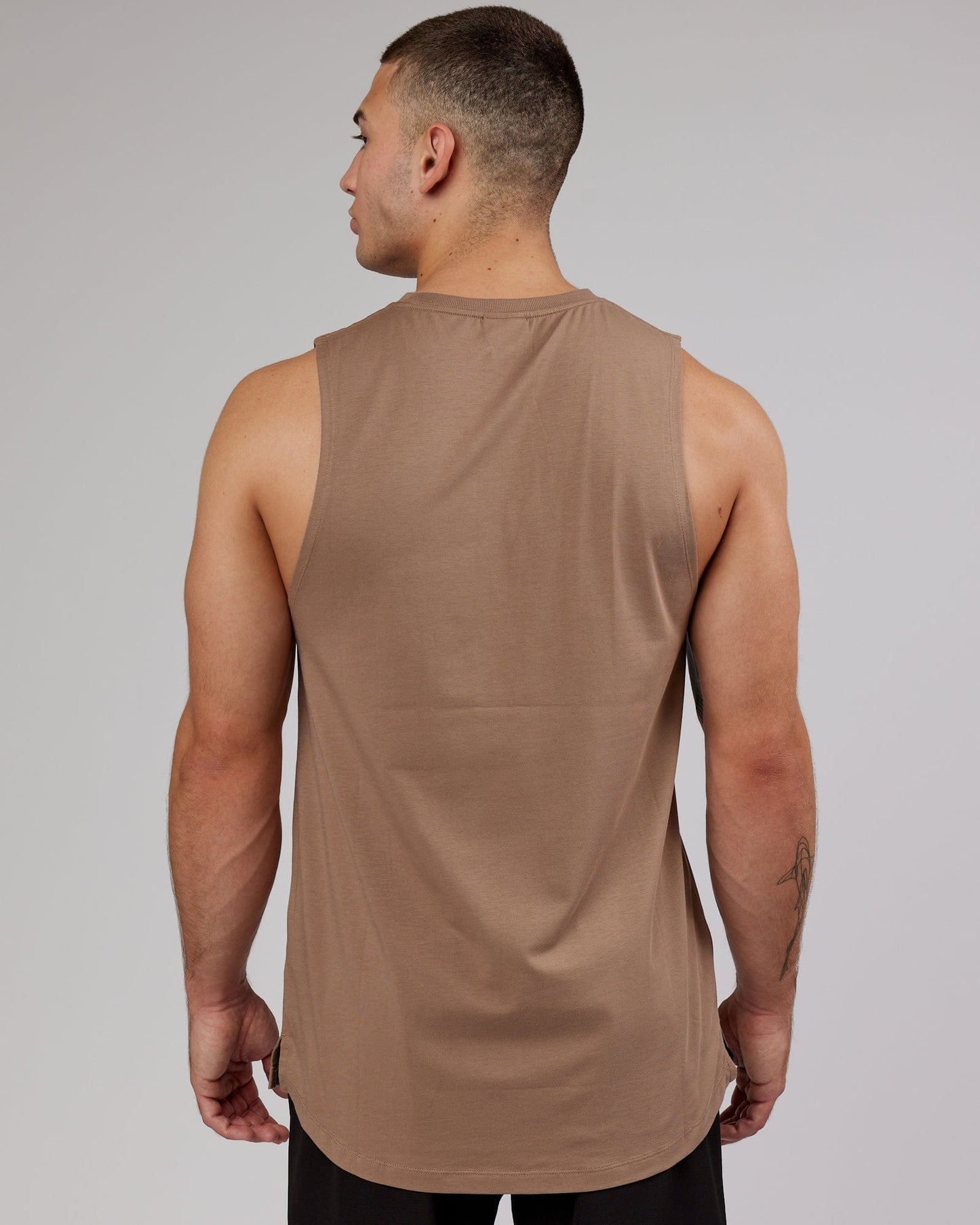 Model wearing Deluxe PimaFLX Tank - Fossil