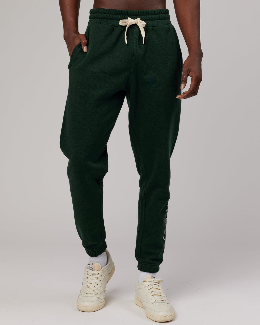Model wearing Stacks Up Track Pant - Forest