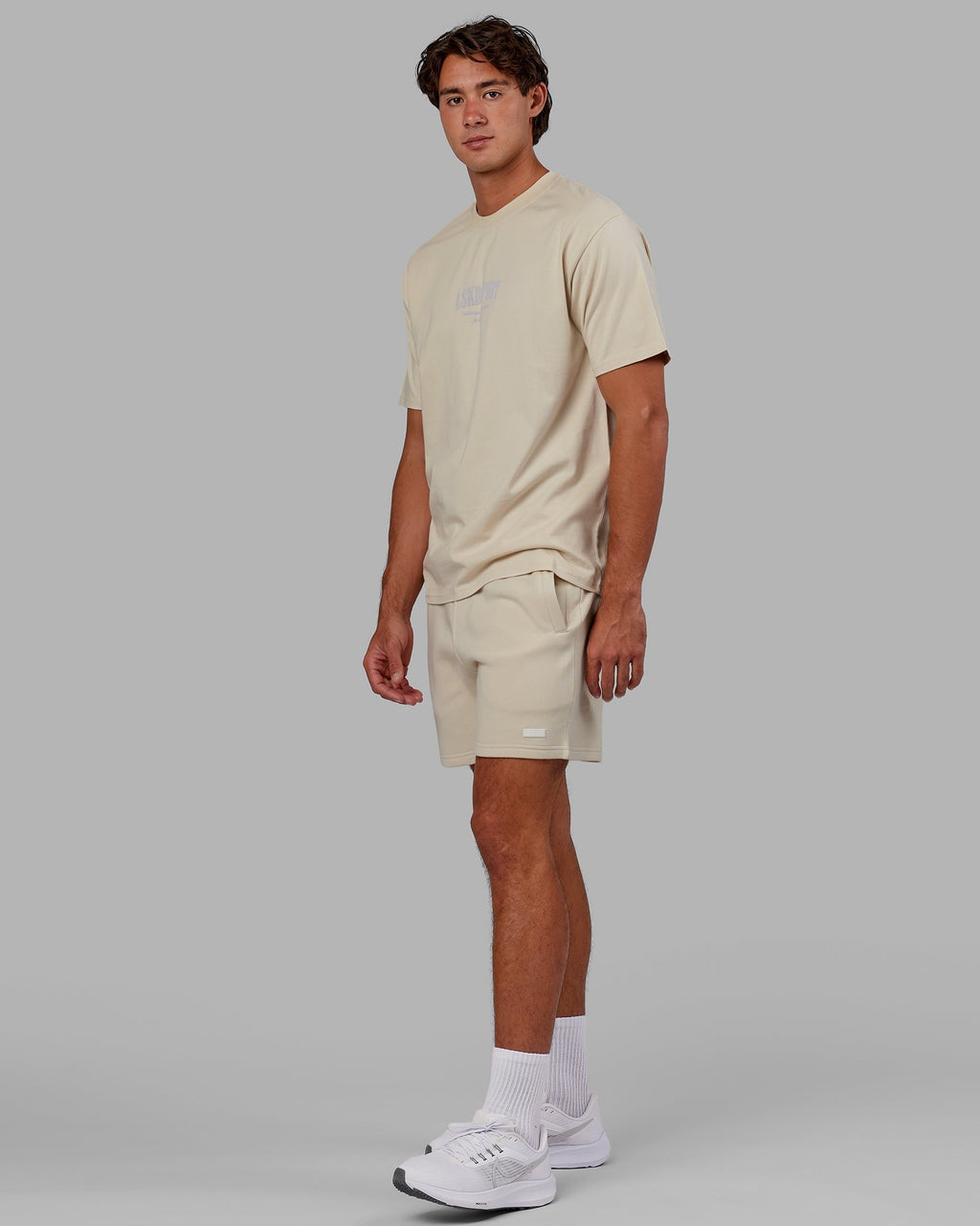 Model wearing Standard Heavyweight Tee Oversize - Bone